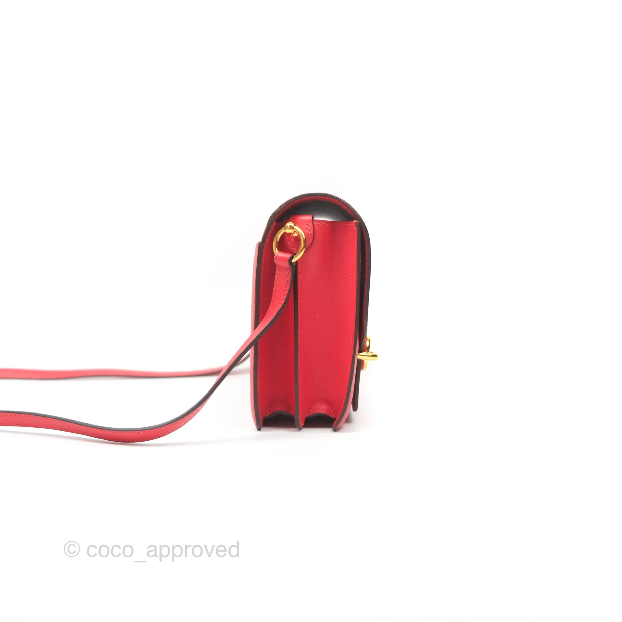 Herms Roulis Mini 18 Rouge De Coeur Evercolor Permabrass Hardware