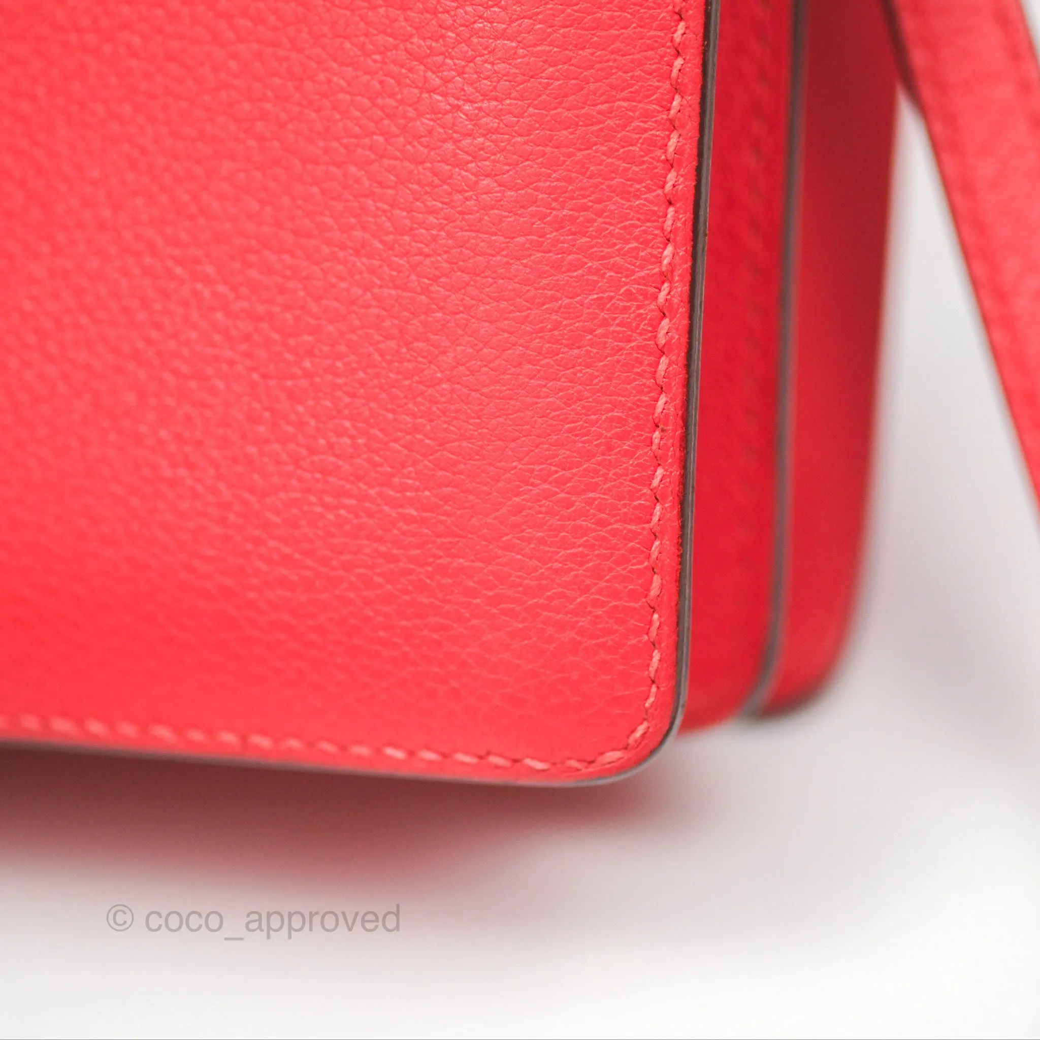 Herms Roulis Mini 18 Rouge De Coeur Evercolor Permabrass Hardware