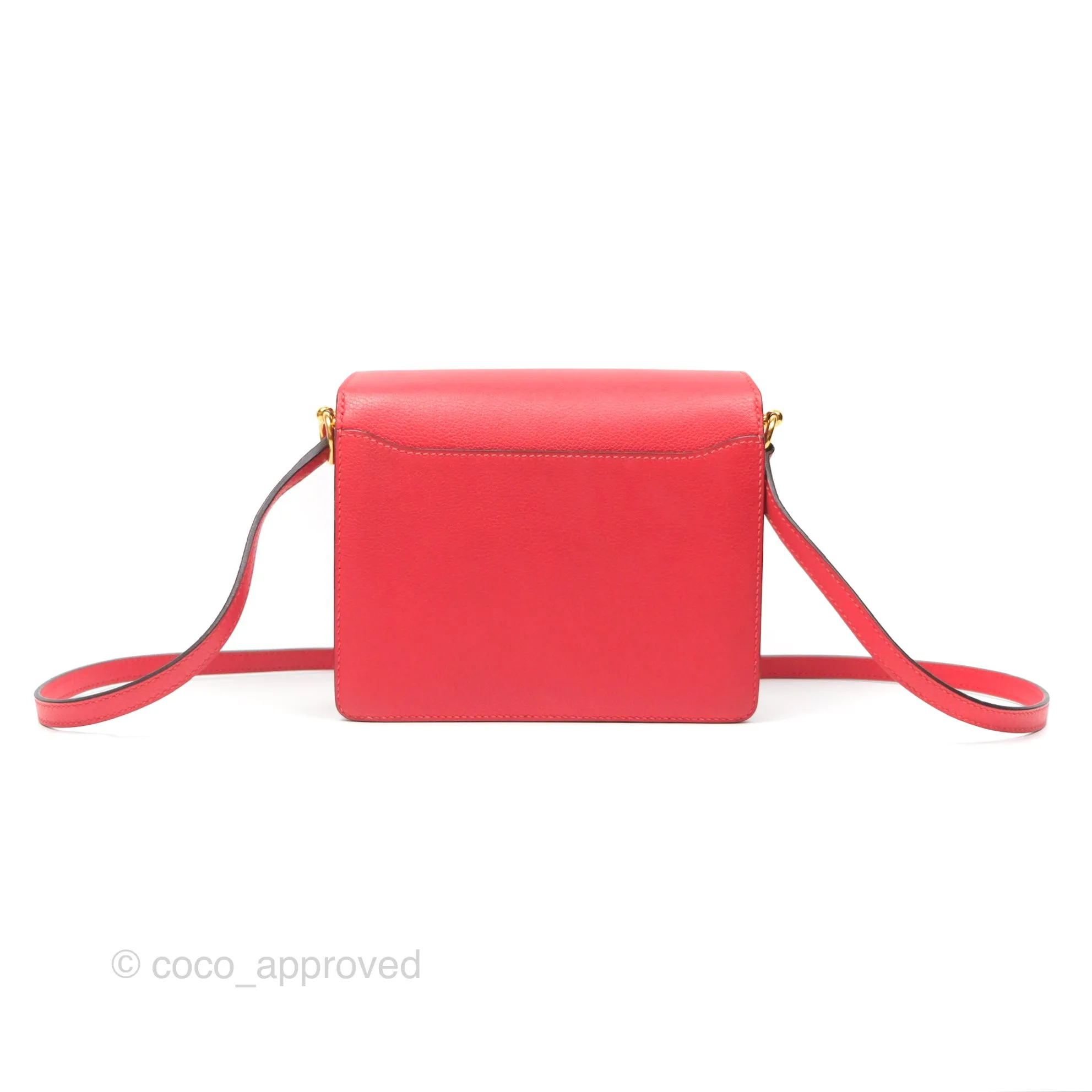 Herms Roulis Mini 18 Rouge De Coeur Evercolor Permabrass Hardware