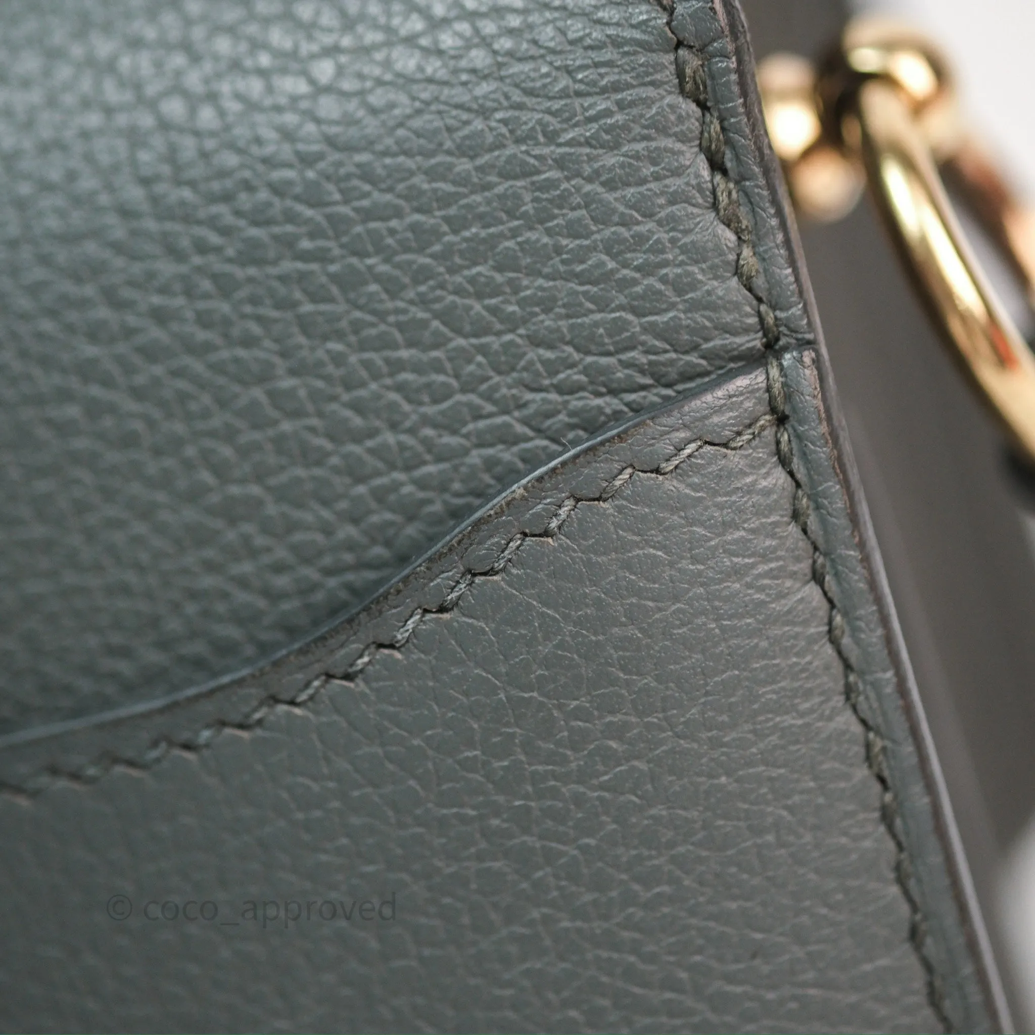 Herms Roulis Mini 18 Vert Amancde 63 Evercolor Gold Hardware