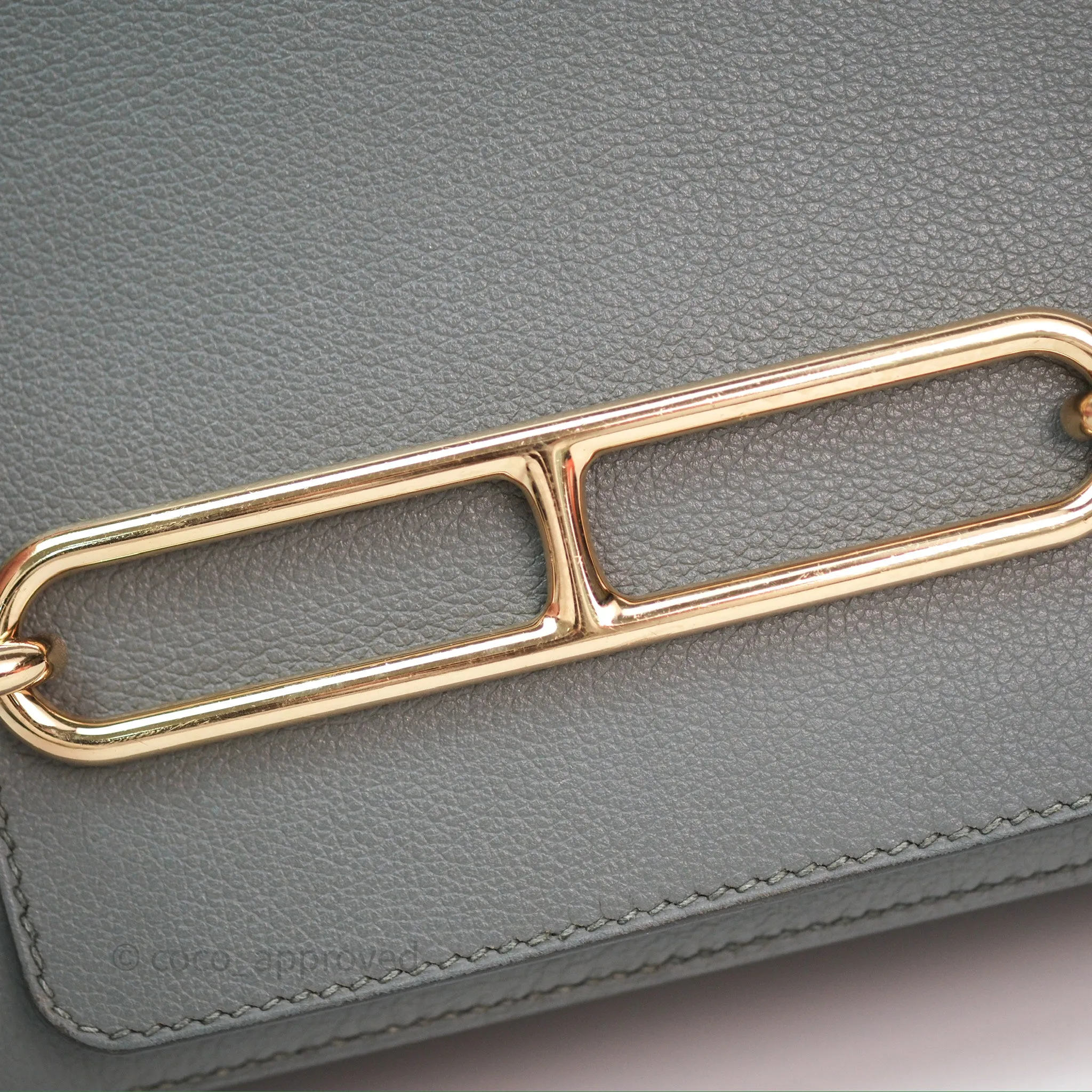 Herms Roulis Mini 18 Vert Amancde 63 Evercolor Gold Hardware