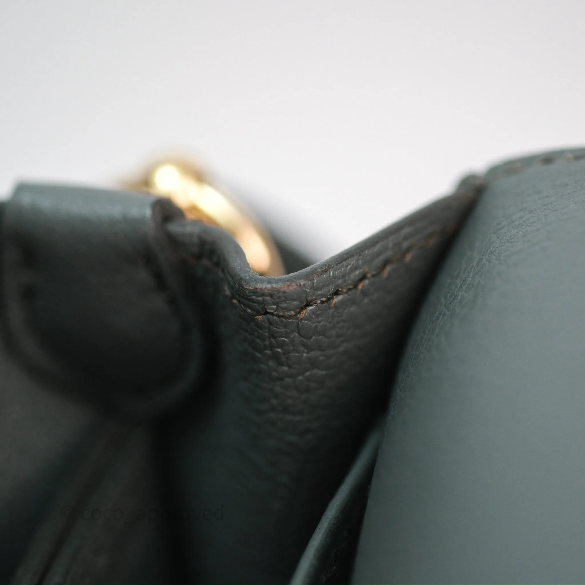 Herms Roulis Mini 18 Vert Amancde 63 Evercolor Gold Hardware