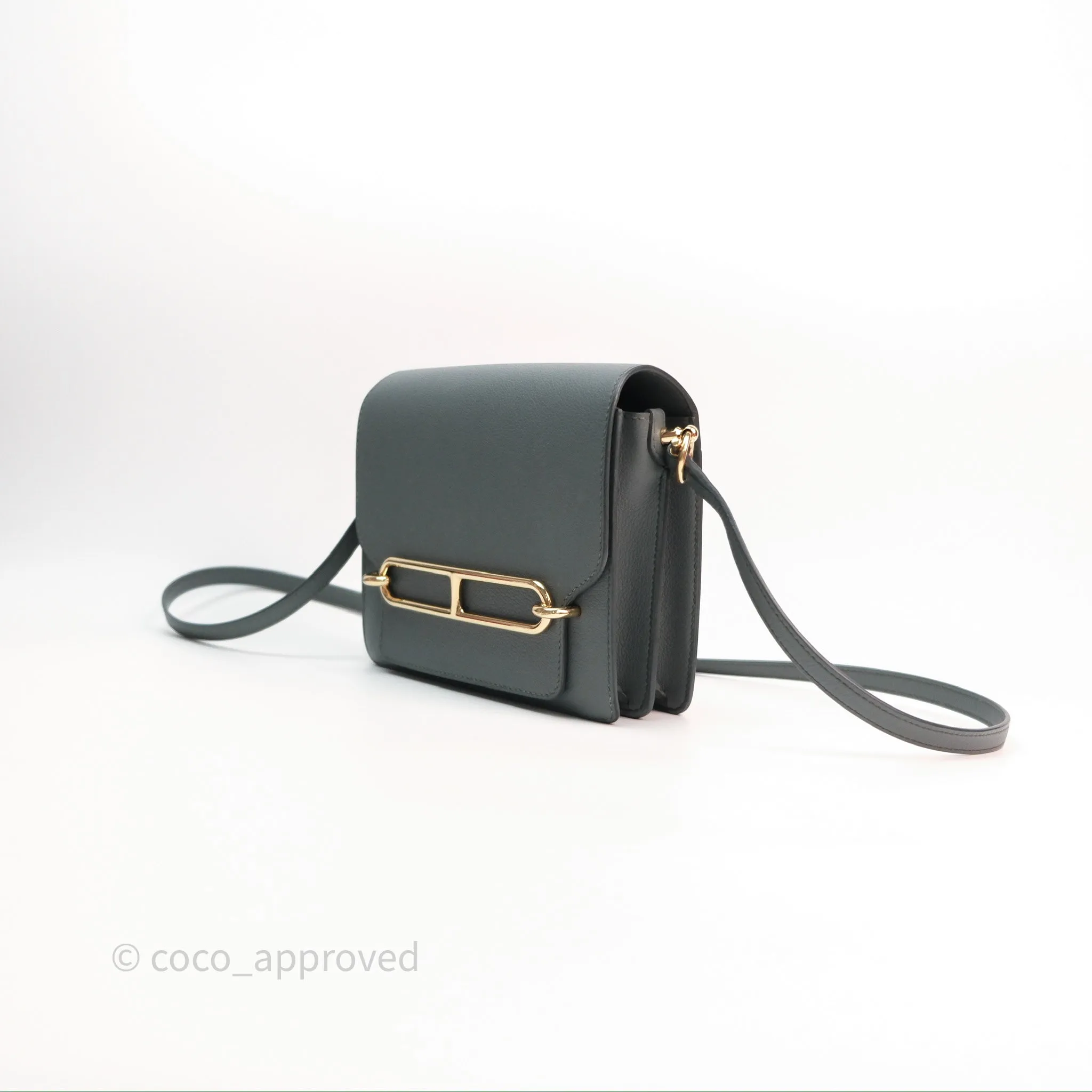 Herms Roulis Mini 18 Vert Amancde 63 Evercolor Gold Hardware
