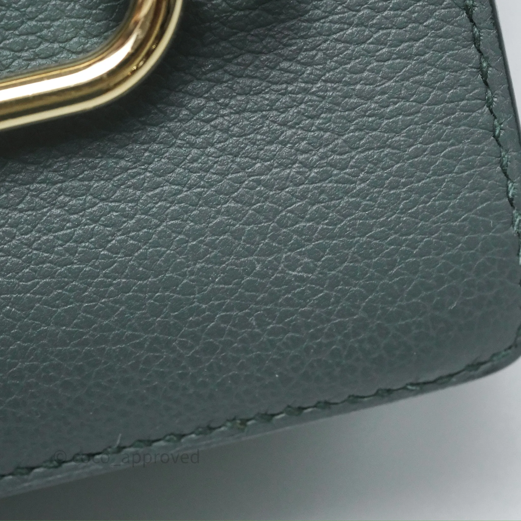 Herms Roulis Mini 18 Vert Amancde 63 Evercolor Gold Hardware