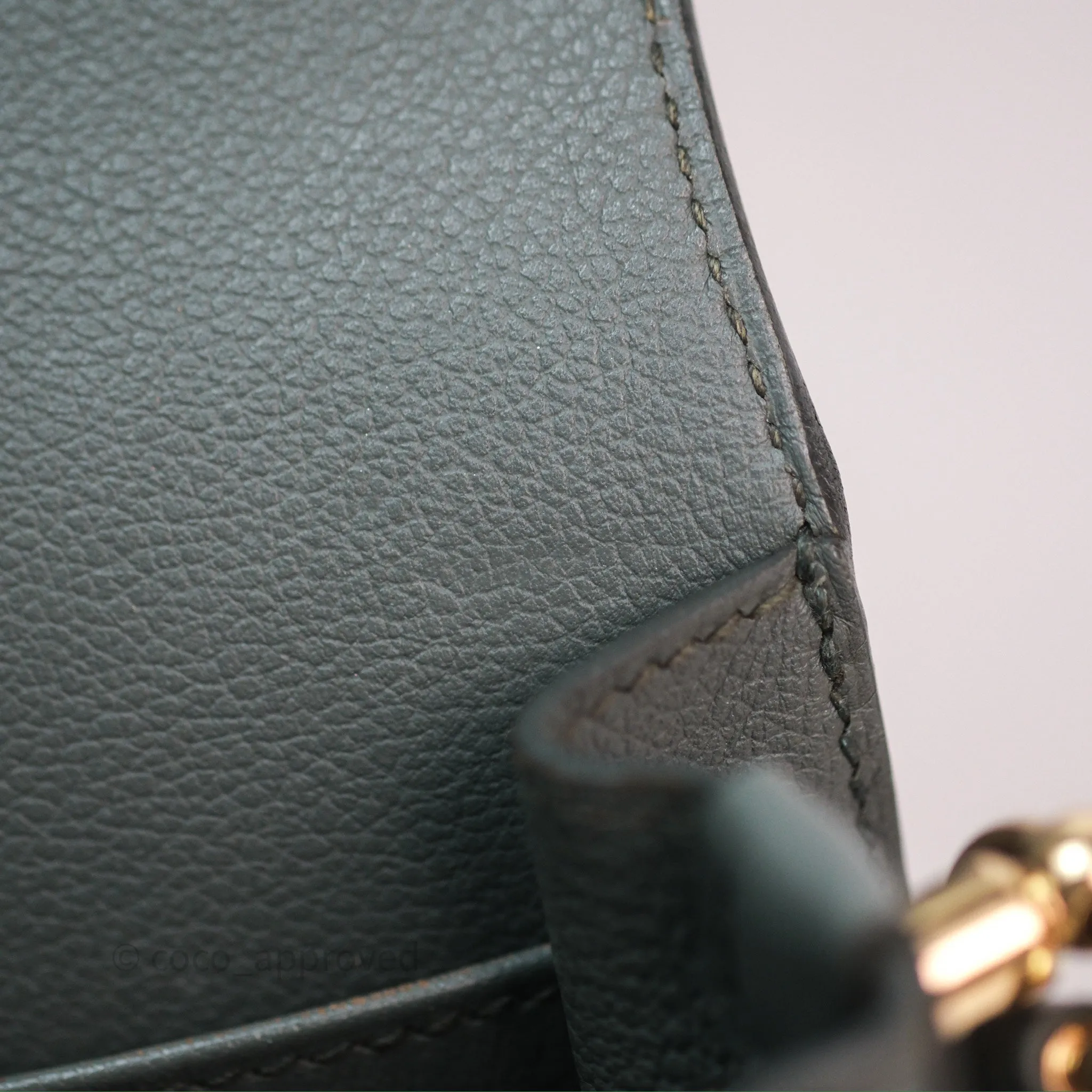 Herms Roulis Mini 18 Vert Amancde 63 Evercolor Gold Hardware