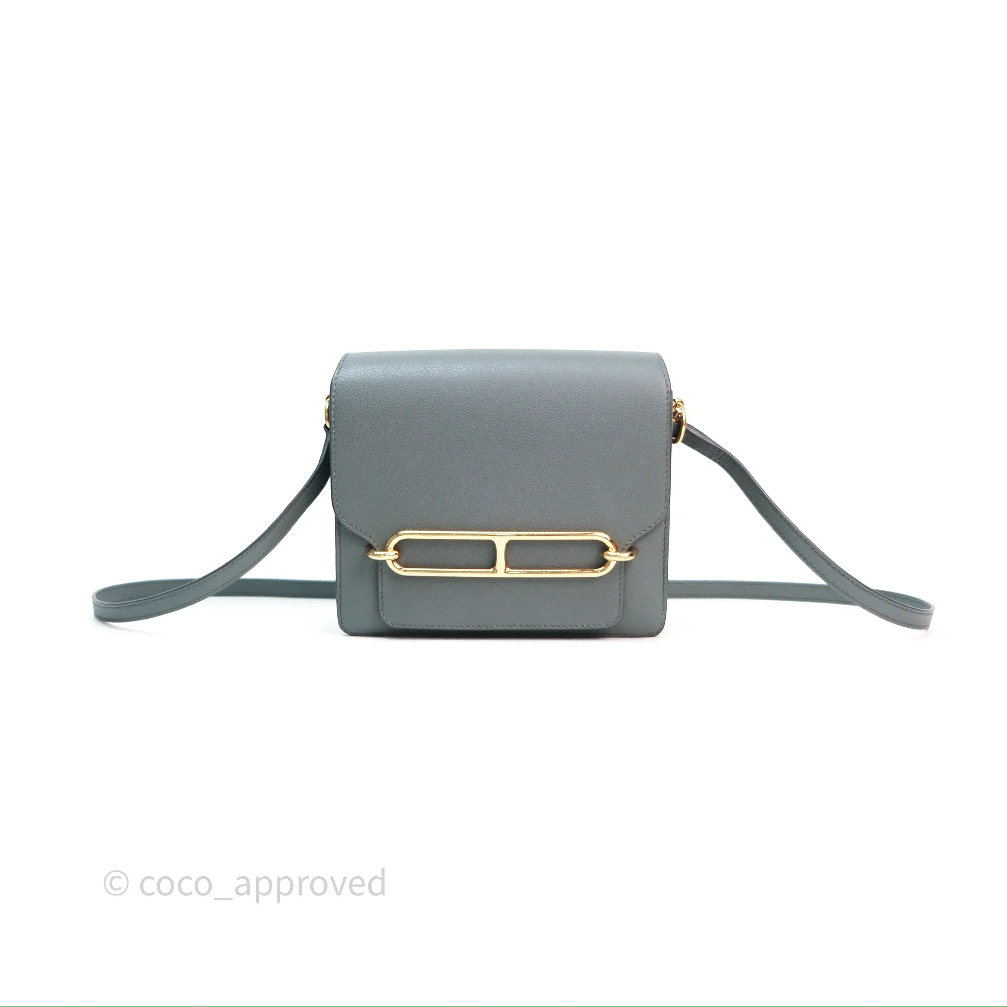 Herms Roulis Mini 18 Vert Amancde 63 Evercolor Gold Hardware