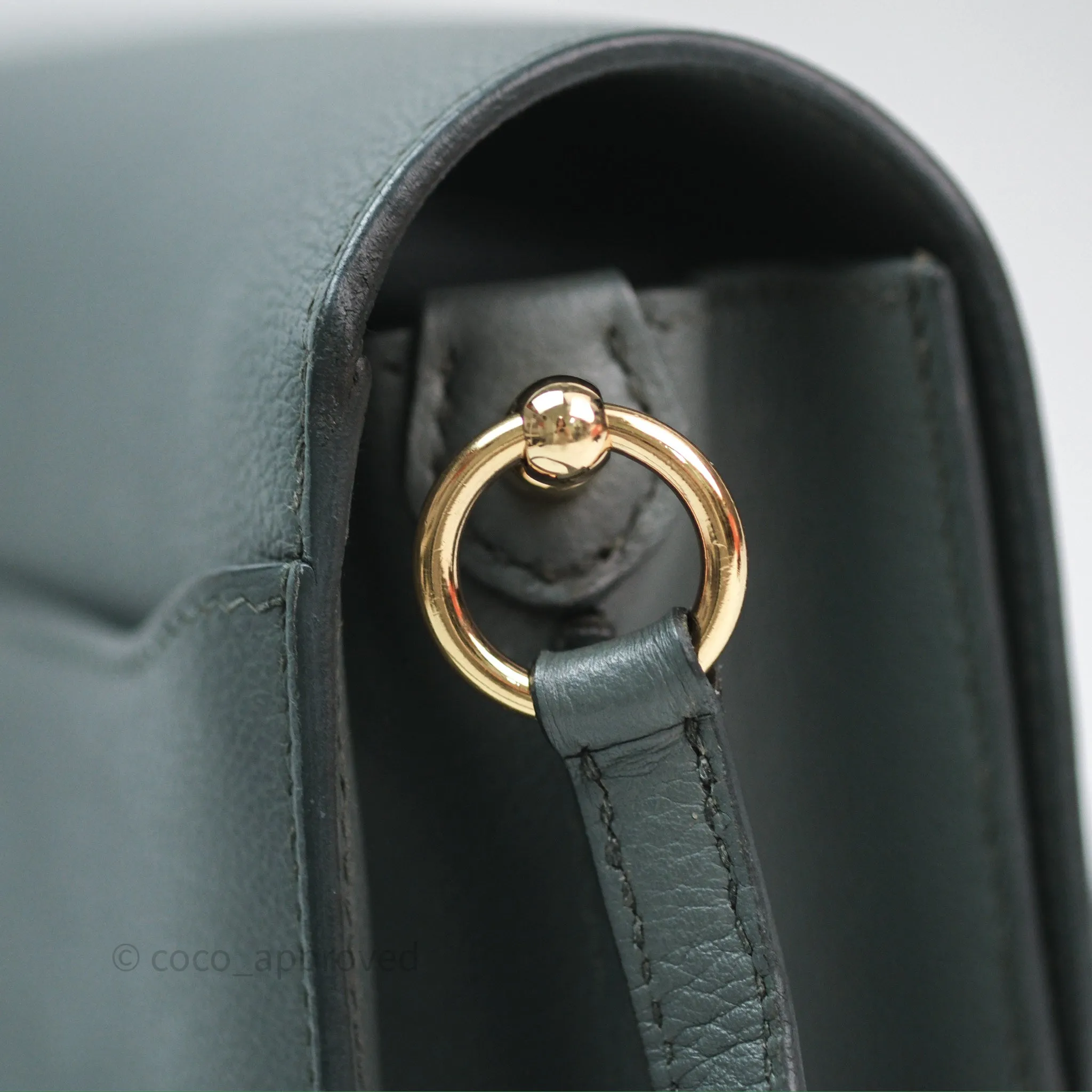 Herms Roulis Mini 18 Vert Amancde 63 Evercolor Gold Hardware