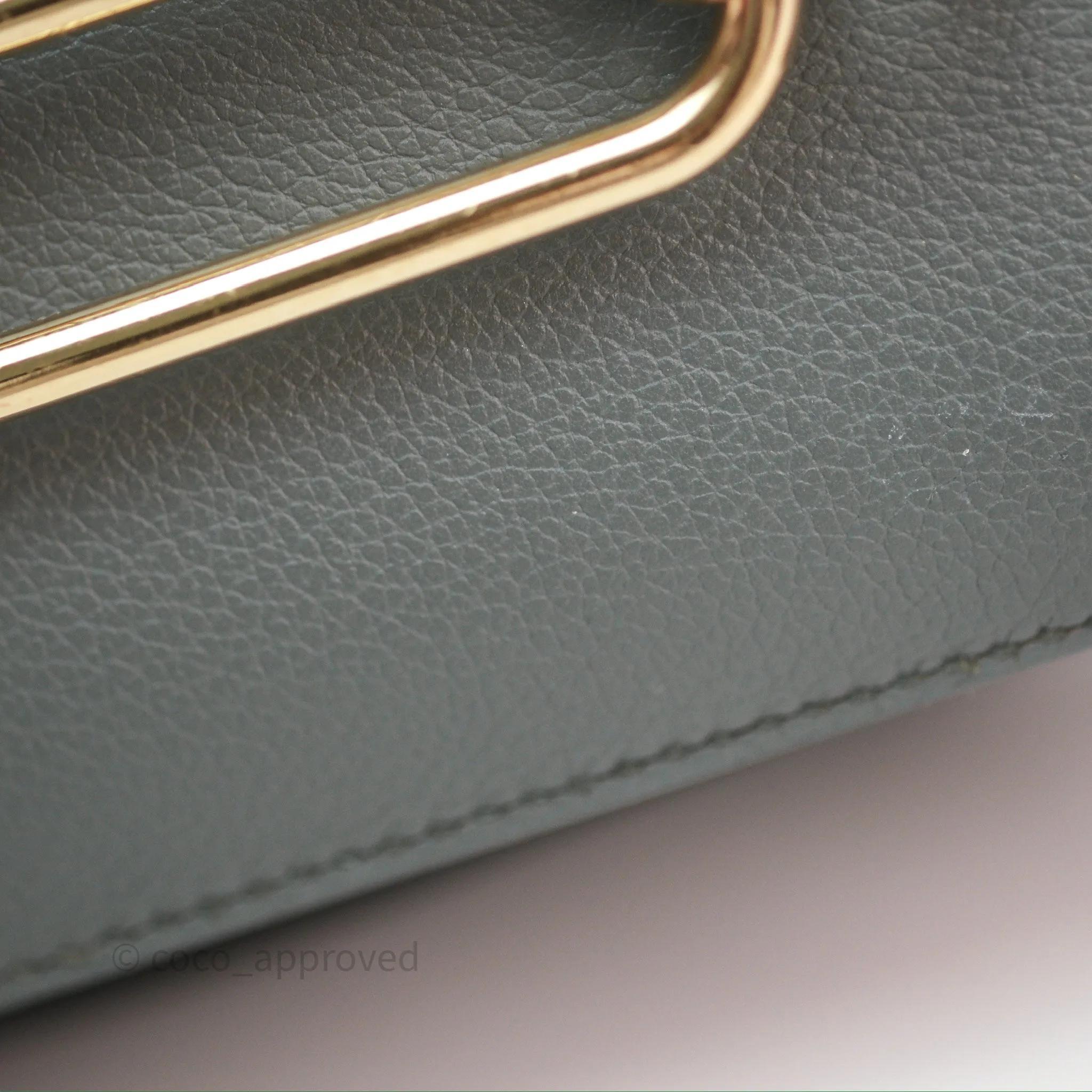 Herms Roulis Mini 18 Vert Amancde 63 Evercolor Gold Hardware