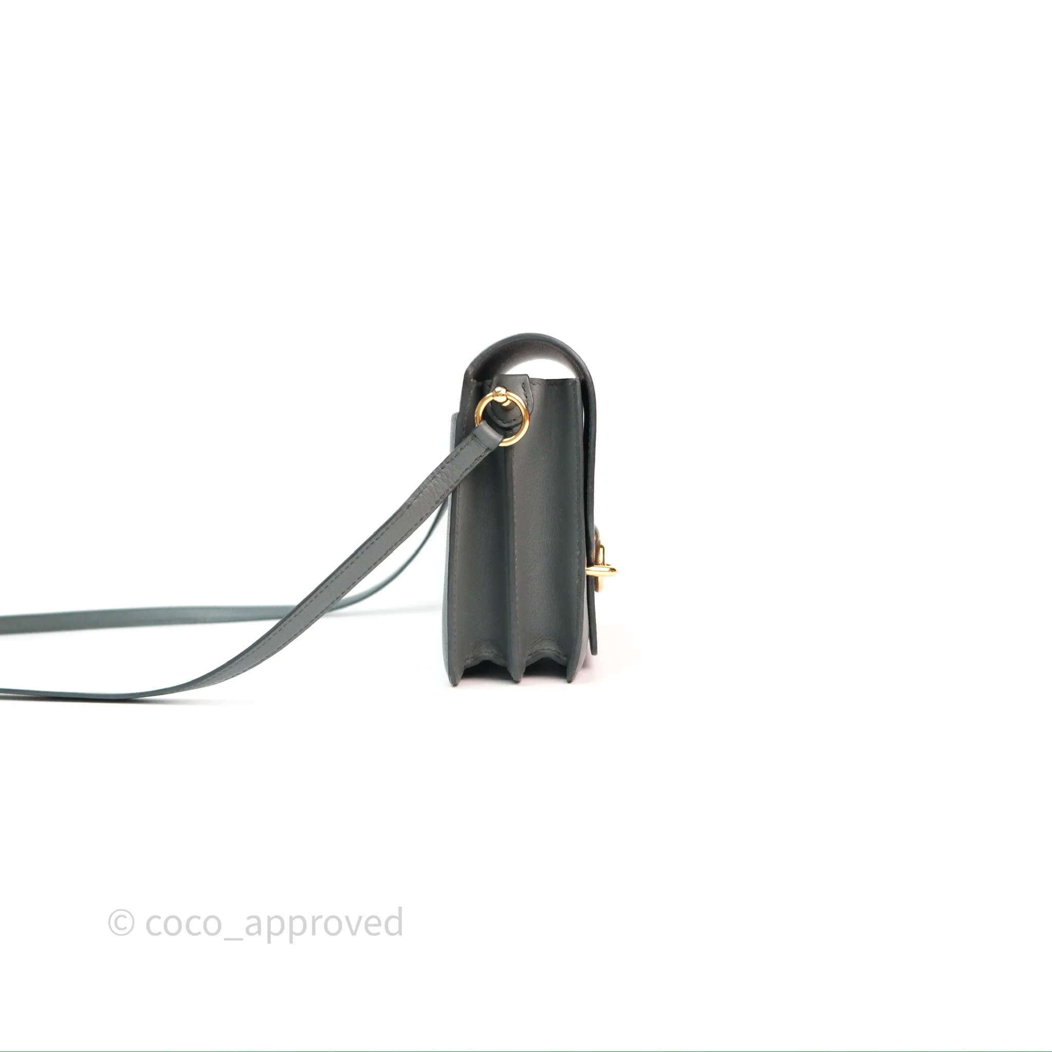 Herms Roulis Mini 18 Vert Amancde 63 Evercolor Gold Hardware