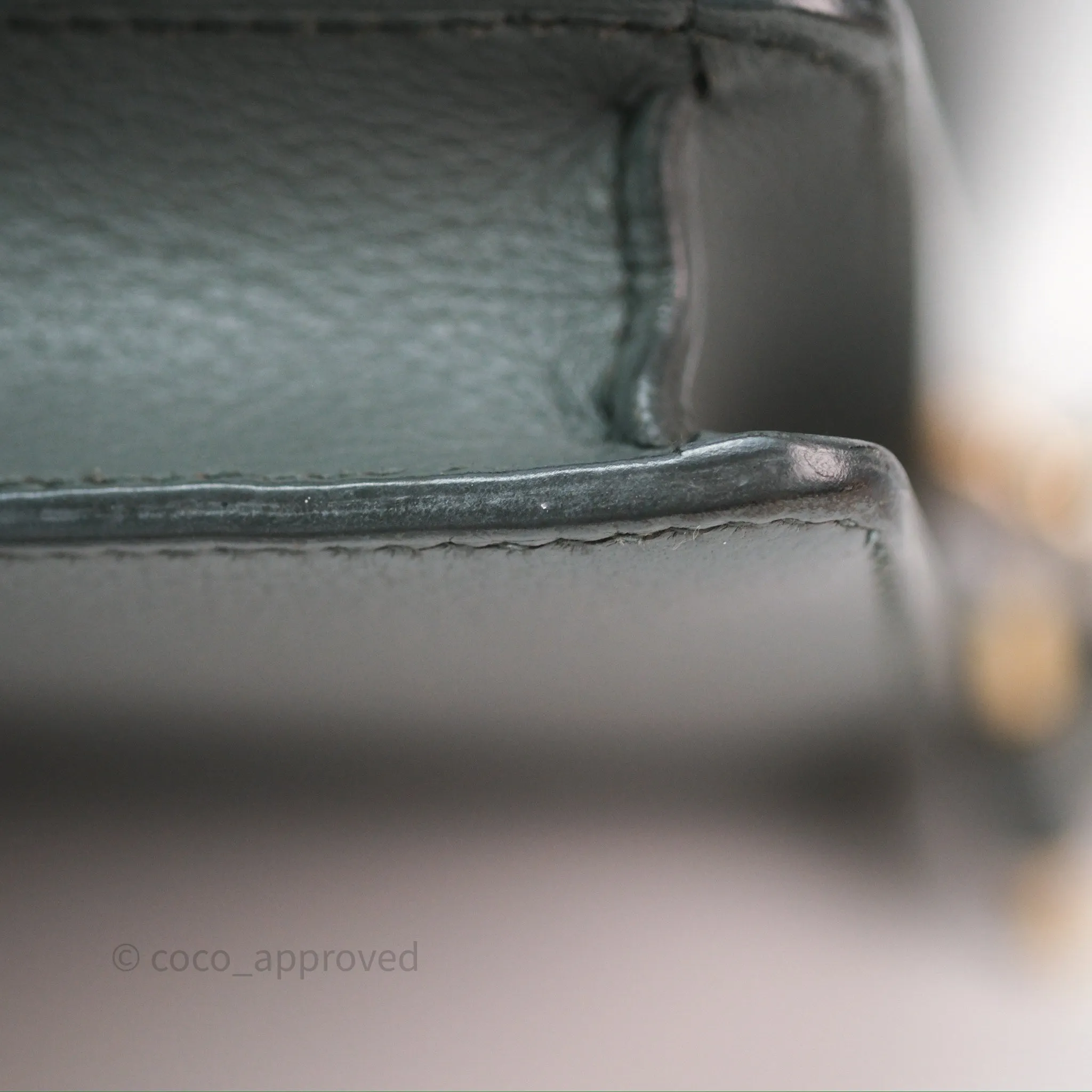 Herms Roulis Mini 18 Vert Amancde 63 Evercolor Gold Hardware