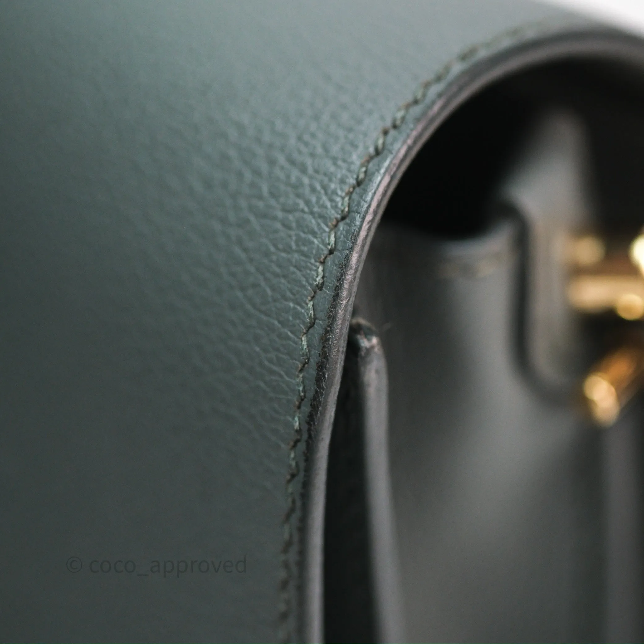 Herms Roulis Mini 18 Vert Amancde 63 Evercolor Gold Hardware