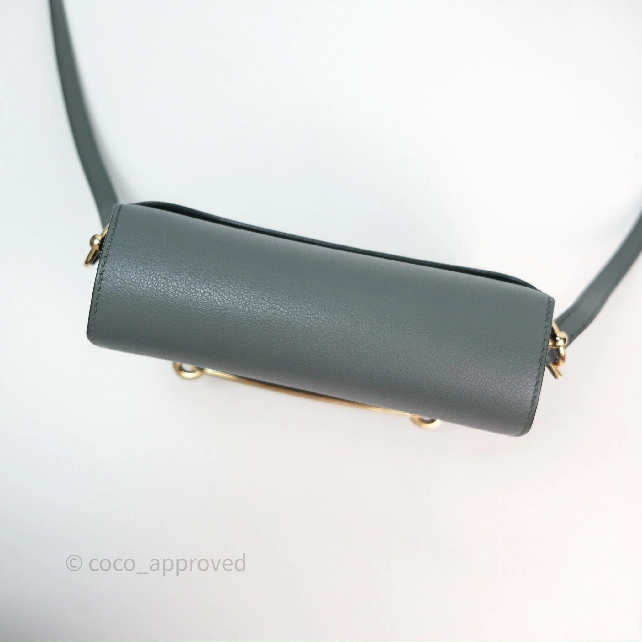 Herms Roulis Mini 18 Vert Amancde 63 Evercolor Gold Hardware