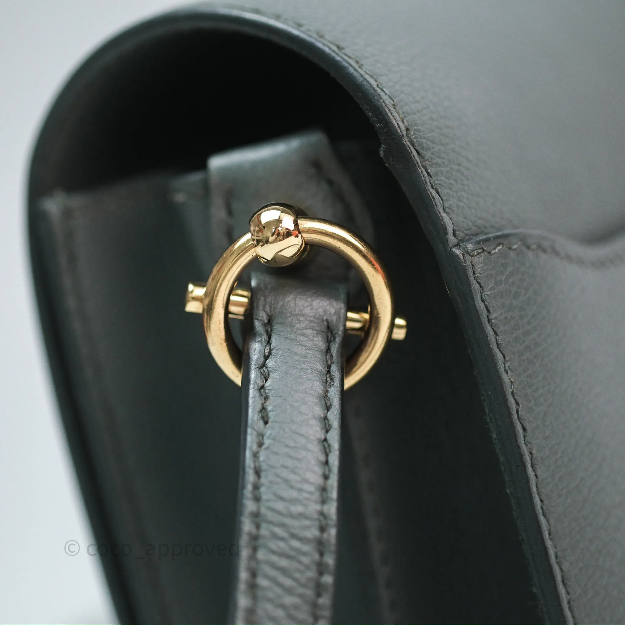 Herms Roulis Mini 18 Vert Amancde 63 Evercolor Gold Hardware