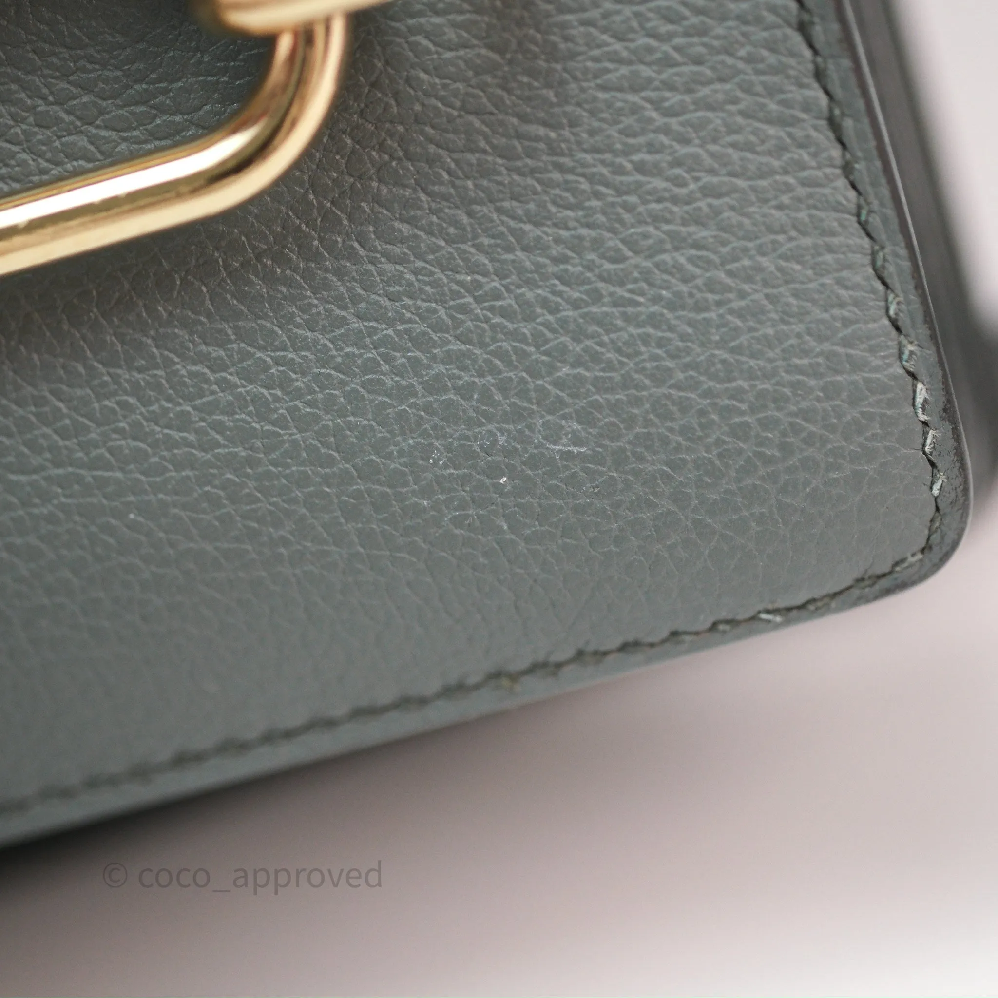 Herms Roulis Mini 18 Vert Amancde 63 Evercolor Gold Hardware