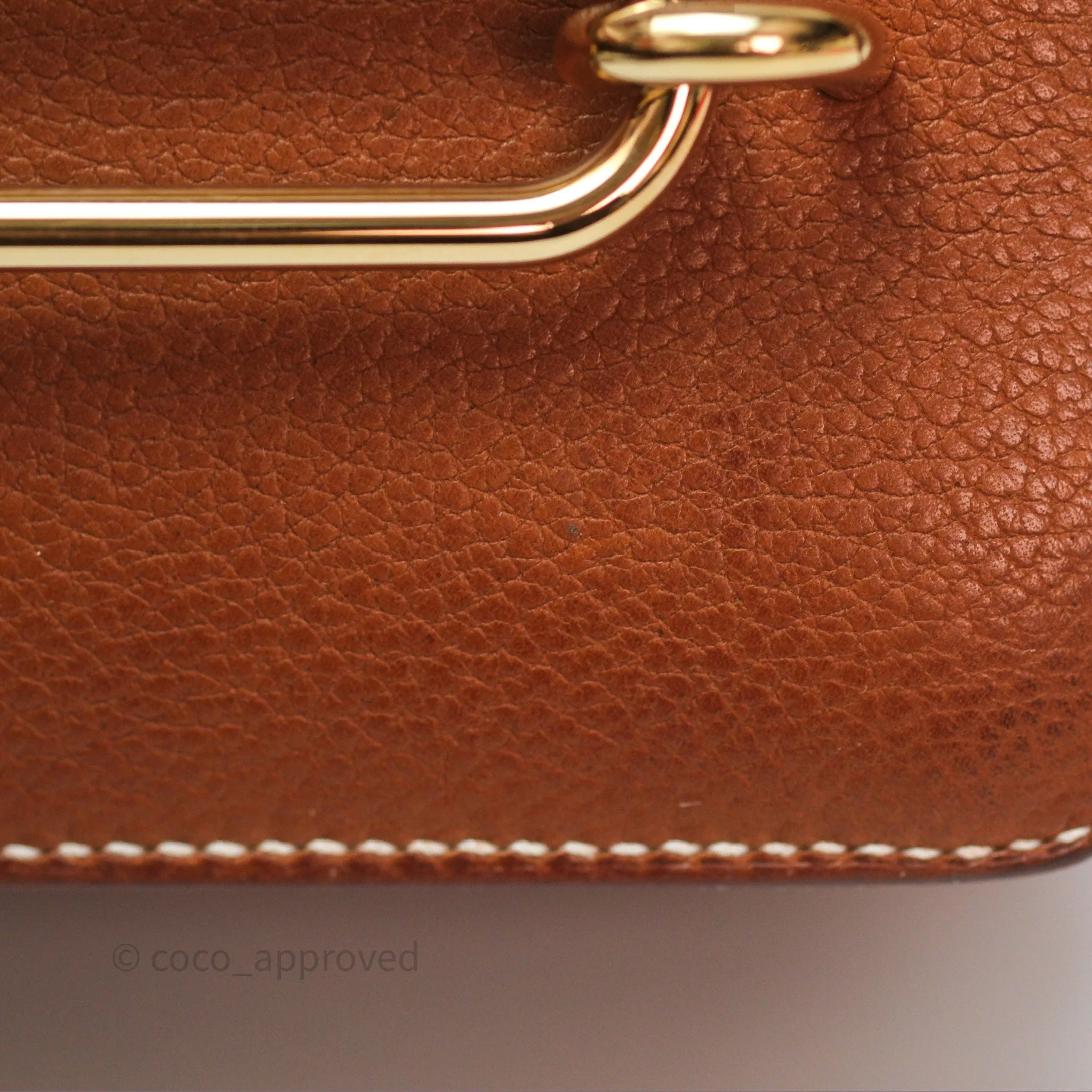 Herms Roulis Mini Fauve 34 Barenia Gold Hardware