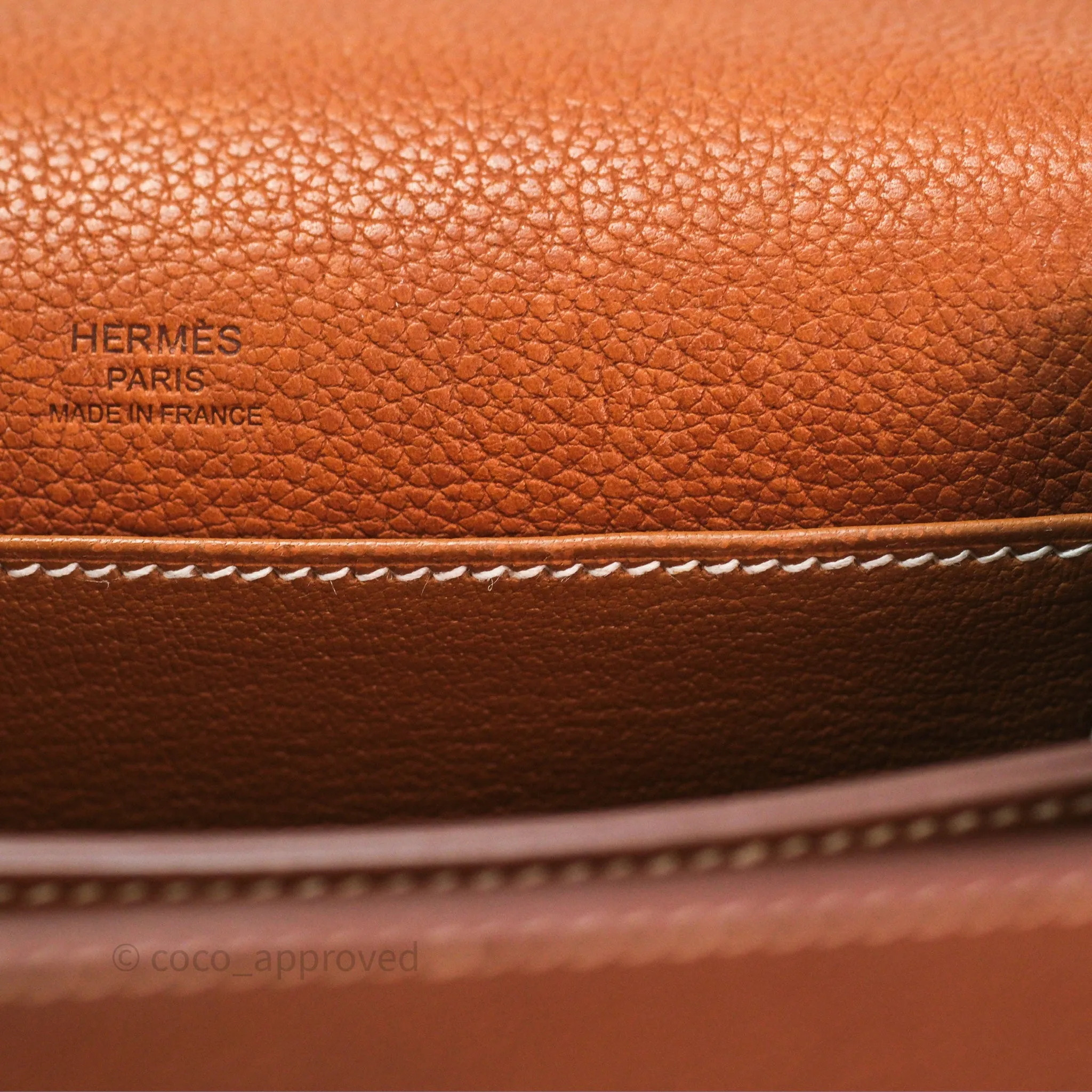 Herms Roulis Mini Fauve 34 Barenia Gold Hardware