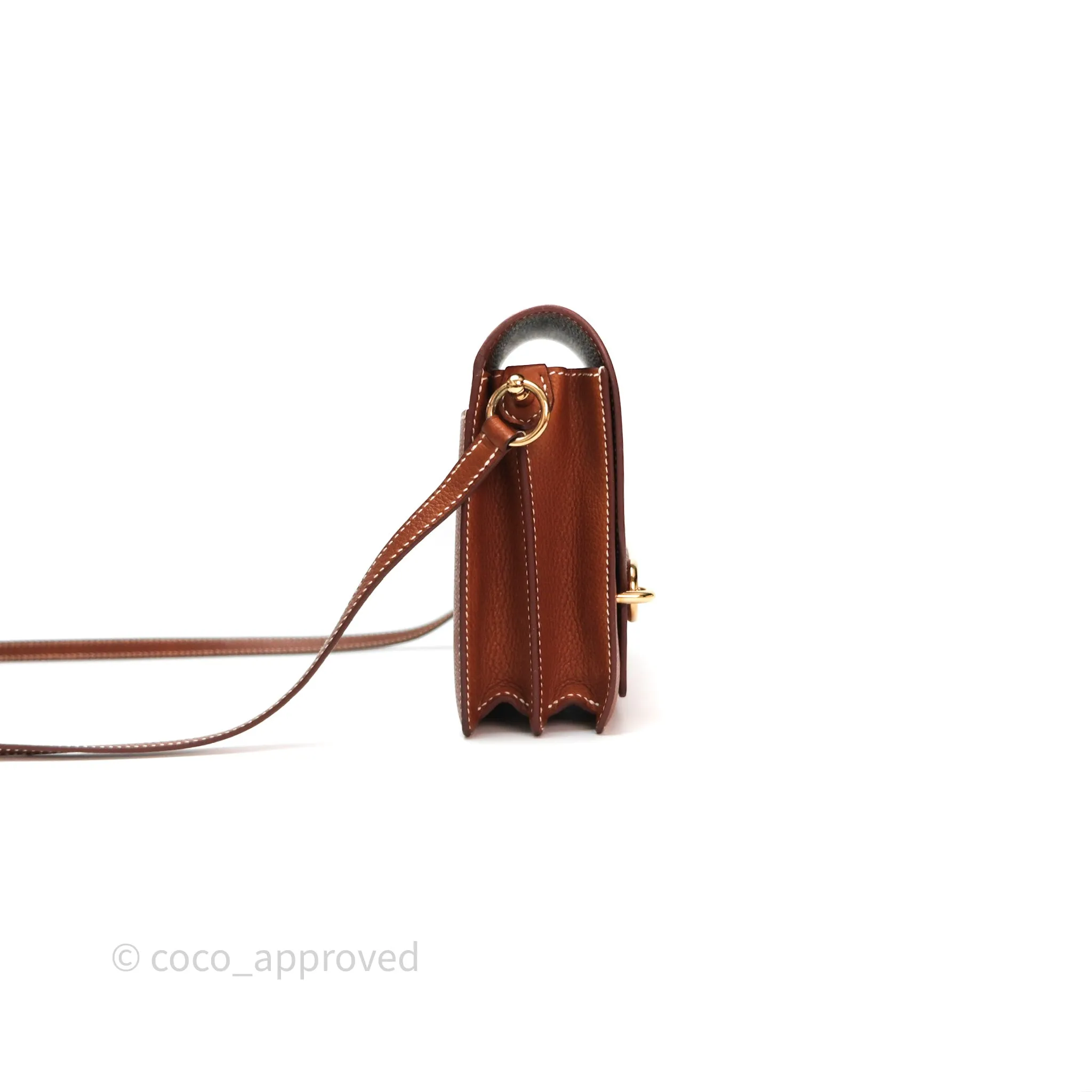 Herms Roulis Mini Fauve 34 Barenia Gold Hardware