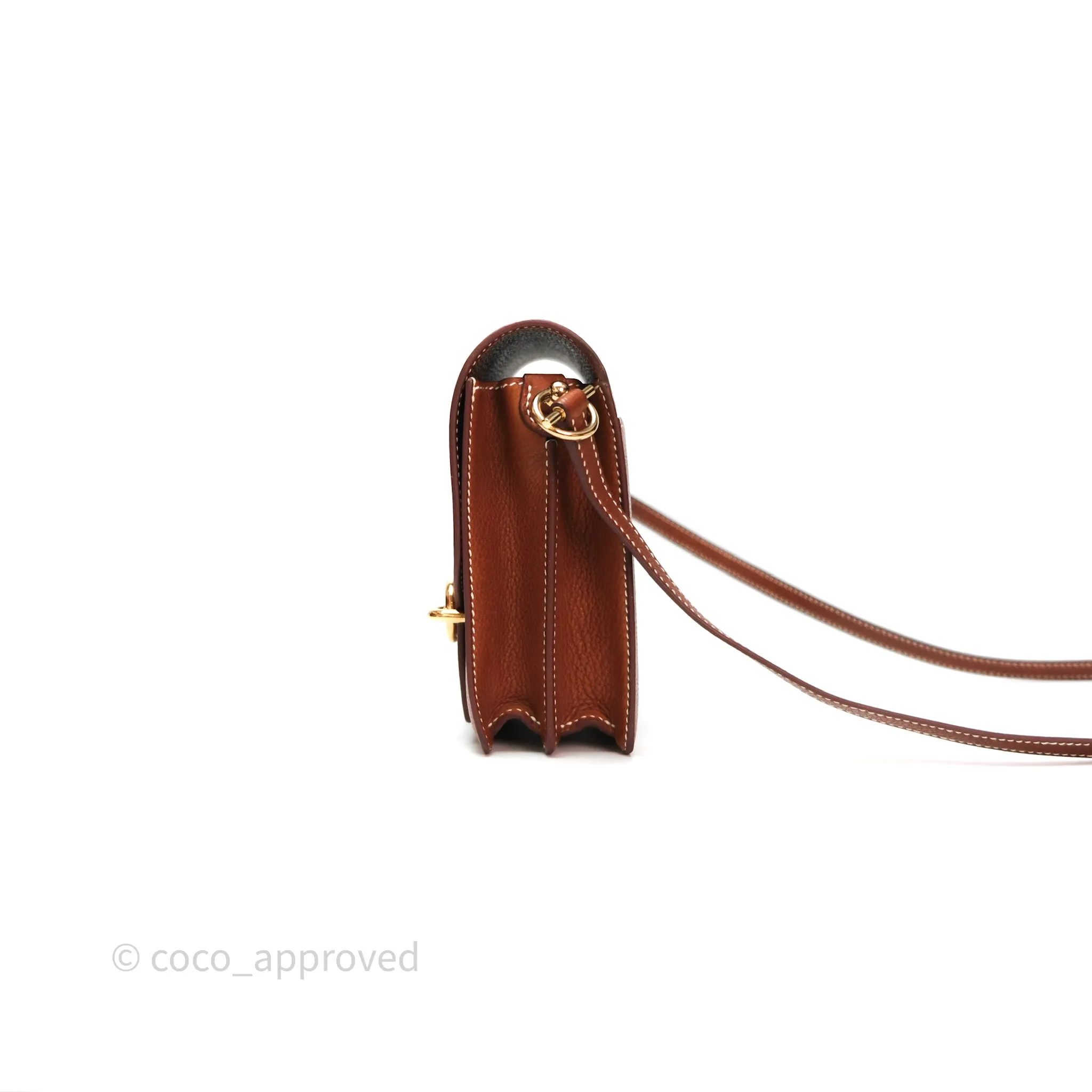 Herms Roulis Mini Fauve 34 Barenia Gold Hardware
