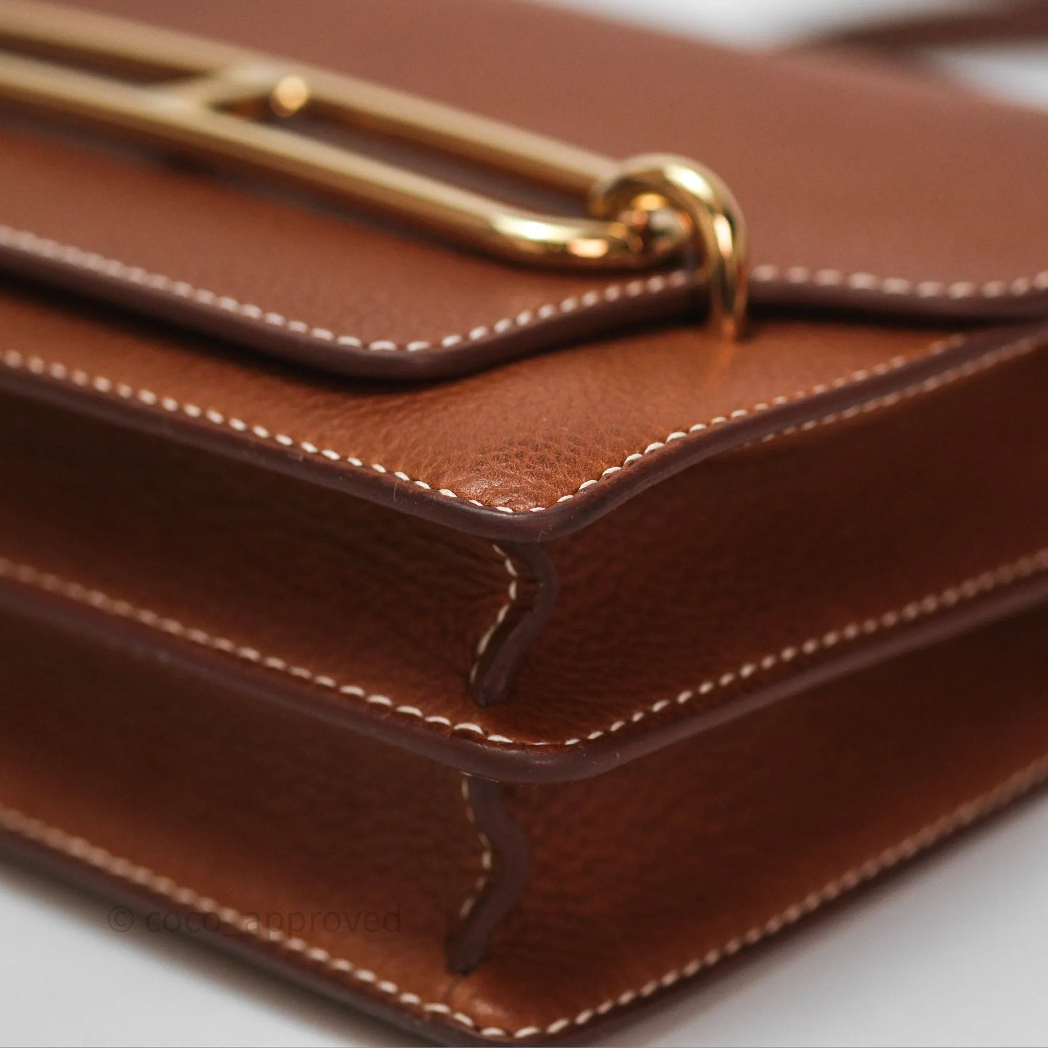 Herms Roulis Mini Fauve 34 Barenia Gold Hardware