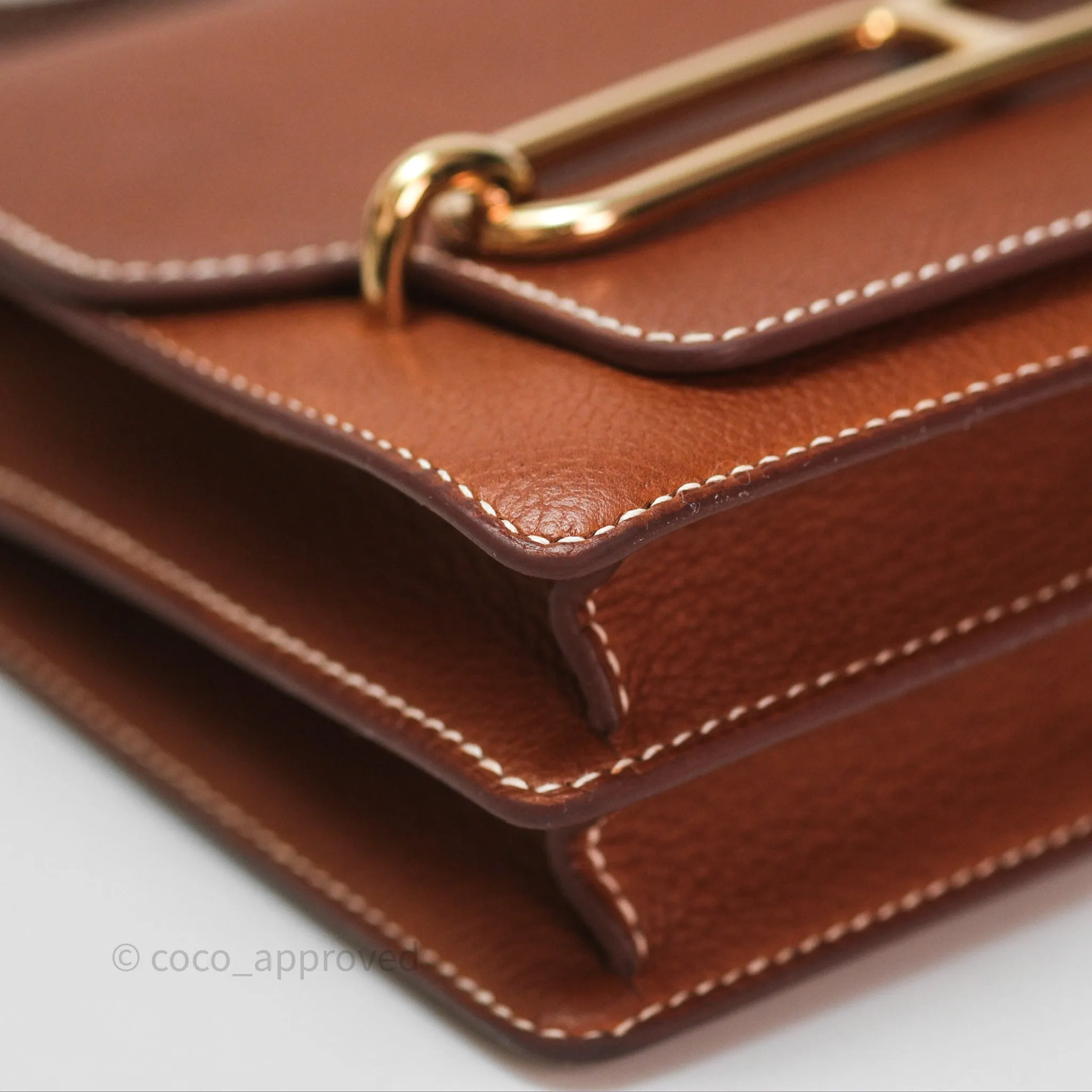 Herms Roulis Mini Fauve 34 Barenia Gold Hardware