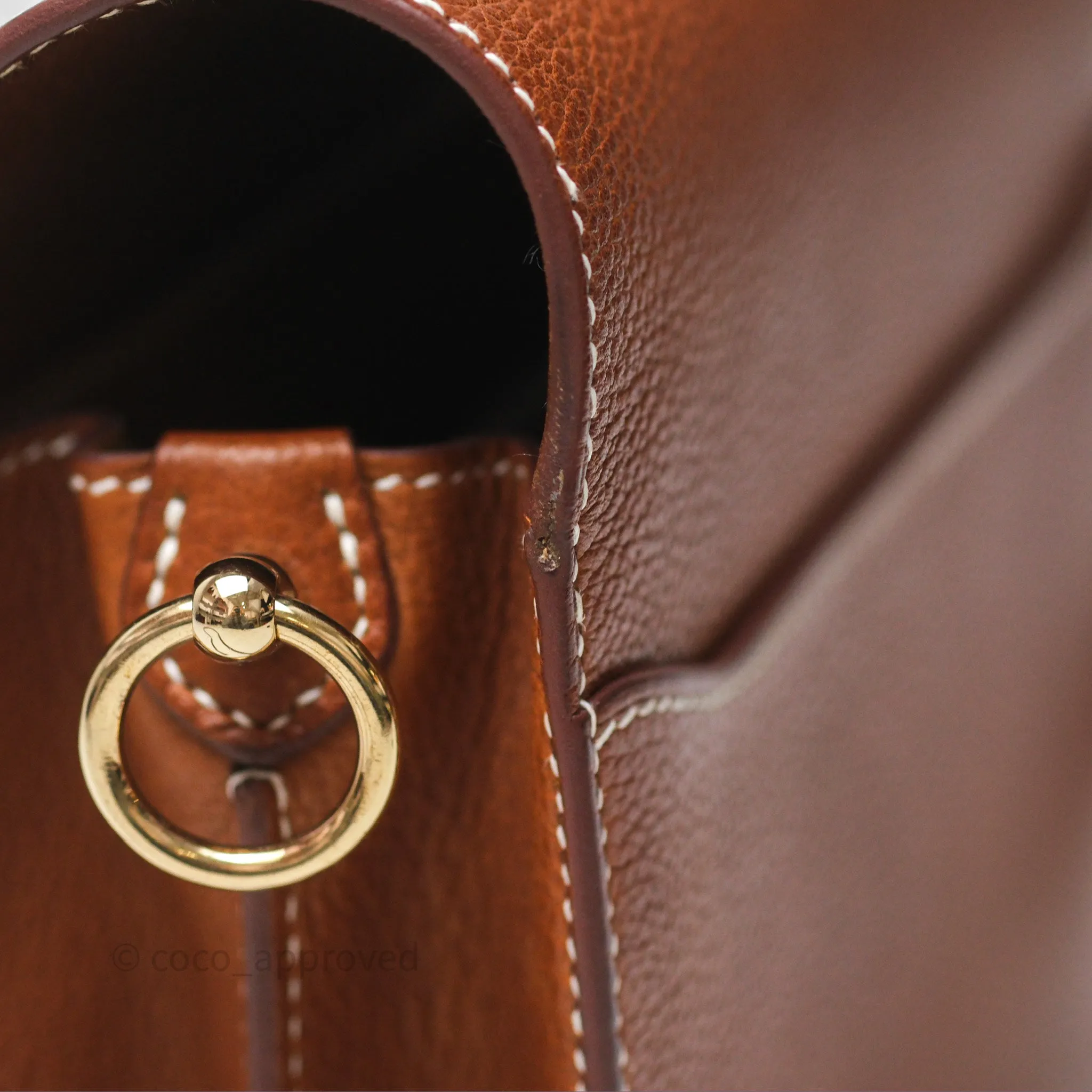 Herms Roulis Mini Fauve 34 Barenia Gold Hardware