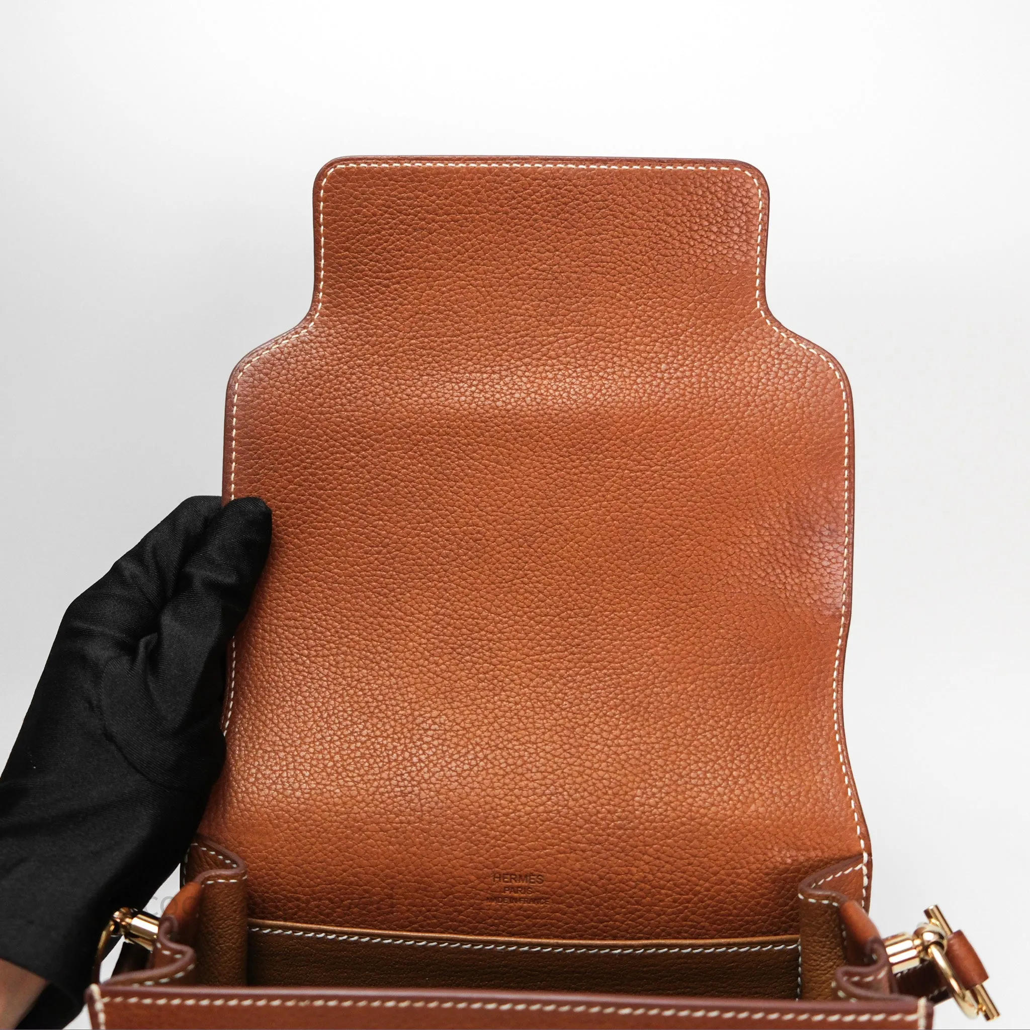 Herms Roulis Mini Fauve 34 Barenia Gold Hardware