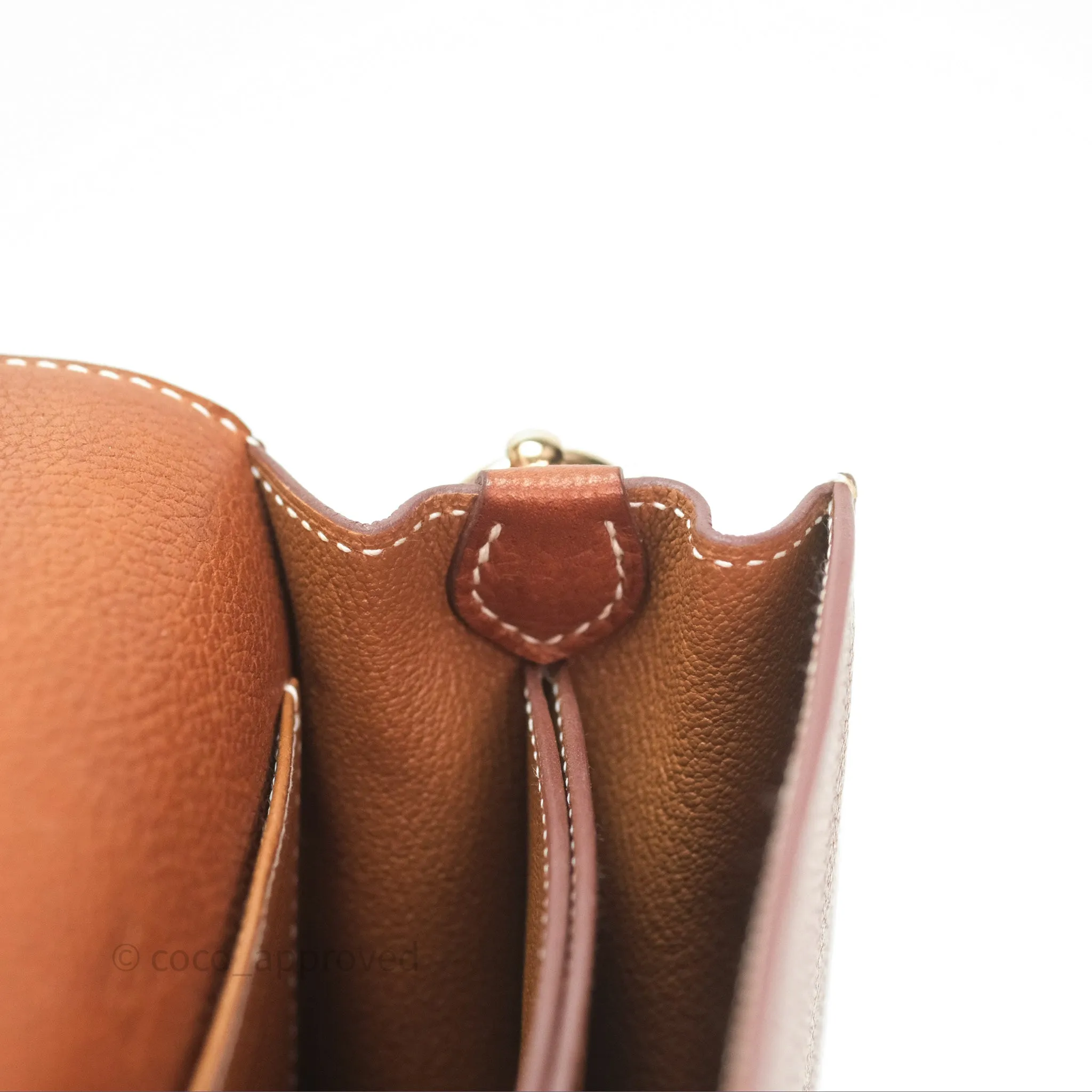 Herms Roulis Mini Fauve 34 Barenia Gold Hardware