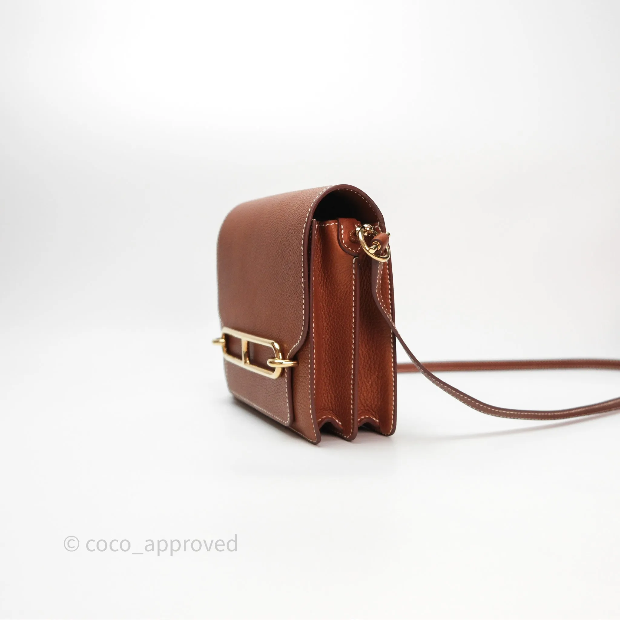 Herms Roulis Mini Fauve 34 Barenia Gold Hardware