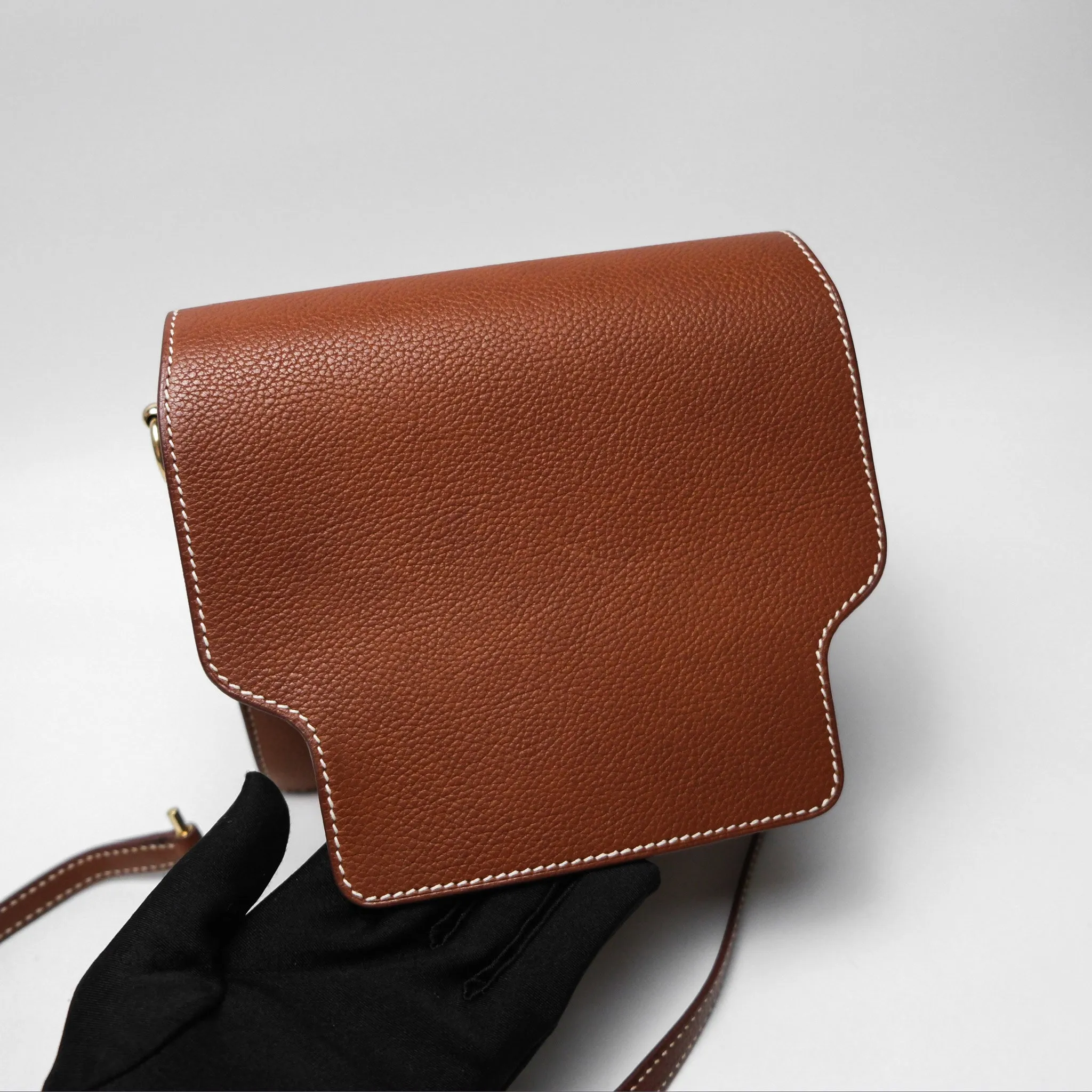 Herms Roulis Mini Fauve 34 Barenia Gold Hardware