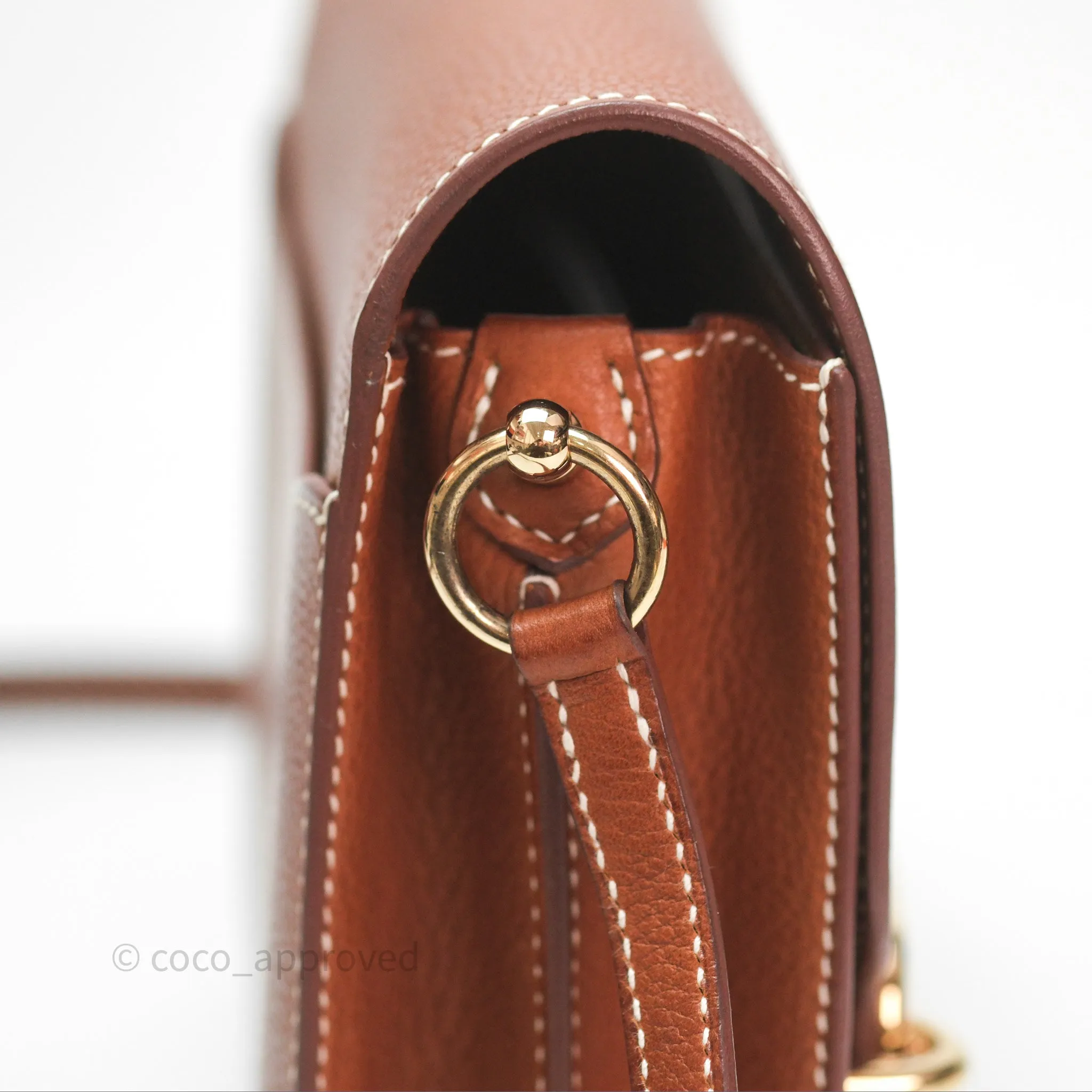 Herms Roulis Mini Fauve 34 Barenia Gold Hardware