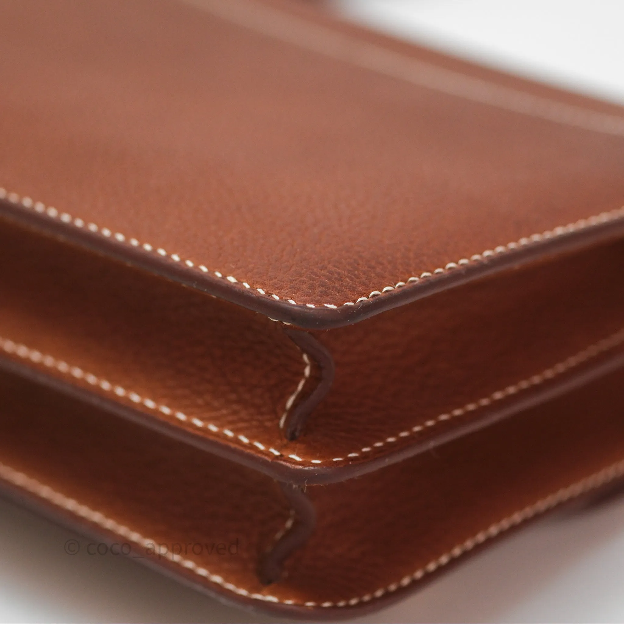 Herms Roulis Mini Fauve 34 Barenia Gold Hardware