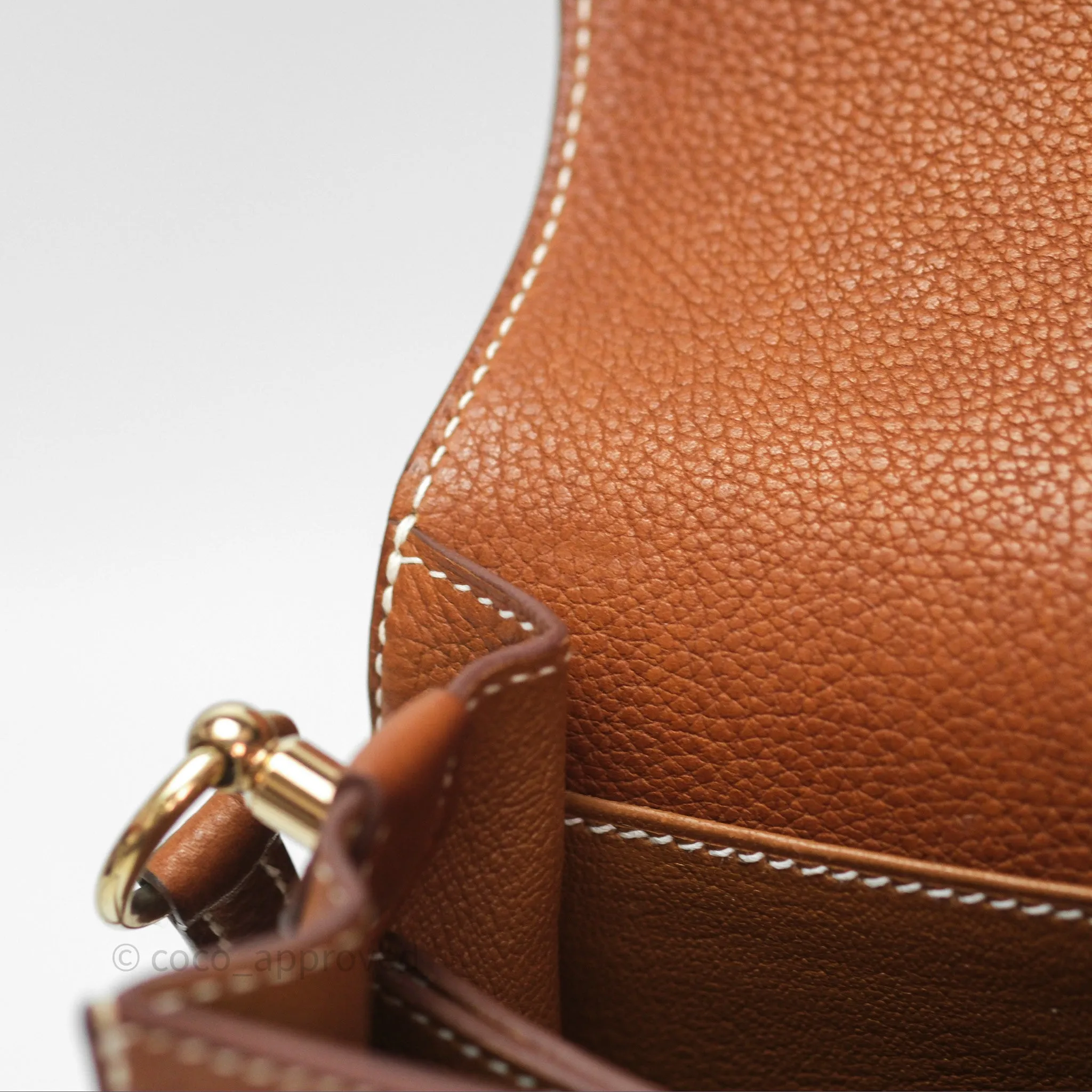 Herms Roulis Mini Fauve 34 Barenia Gold Hardware