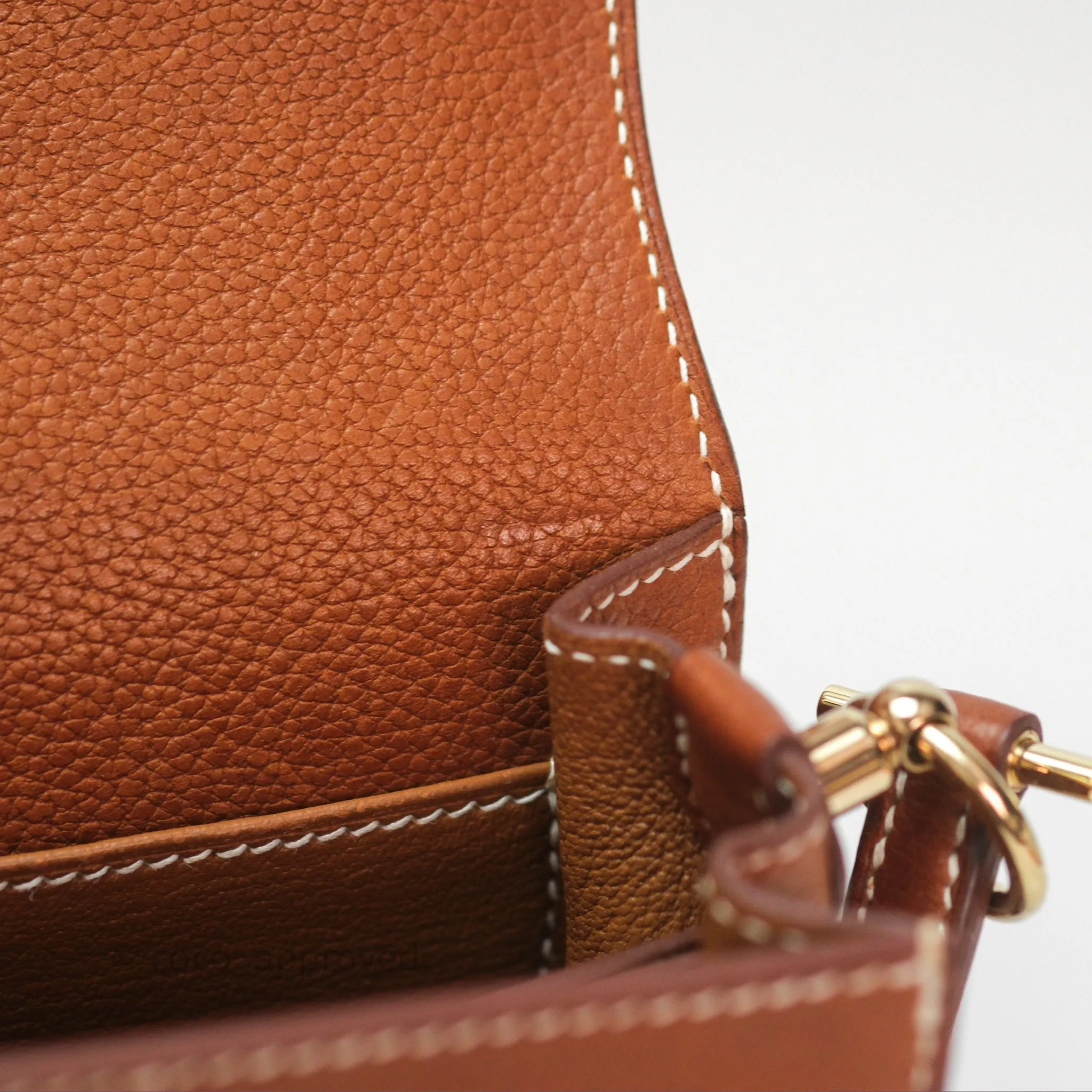 Herms Roulis Mini Fauve 34 Barenia Gold Hardware