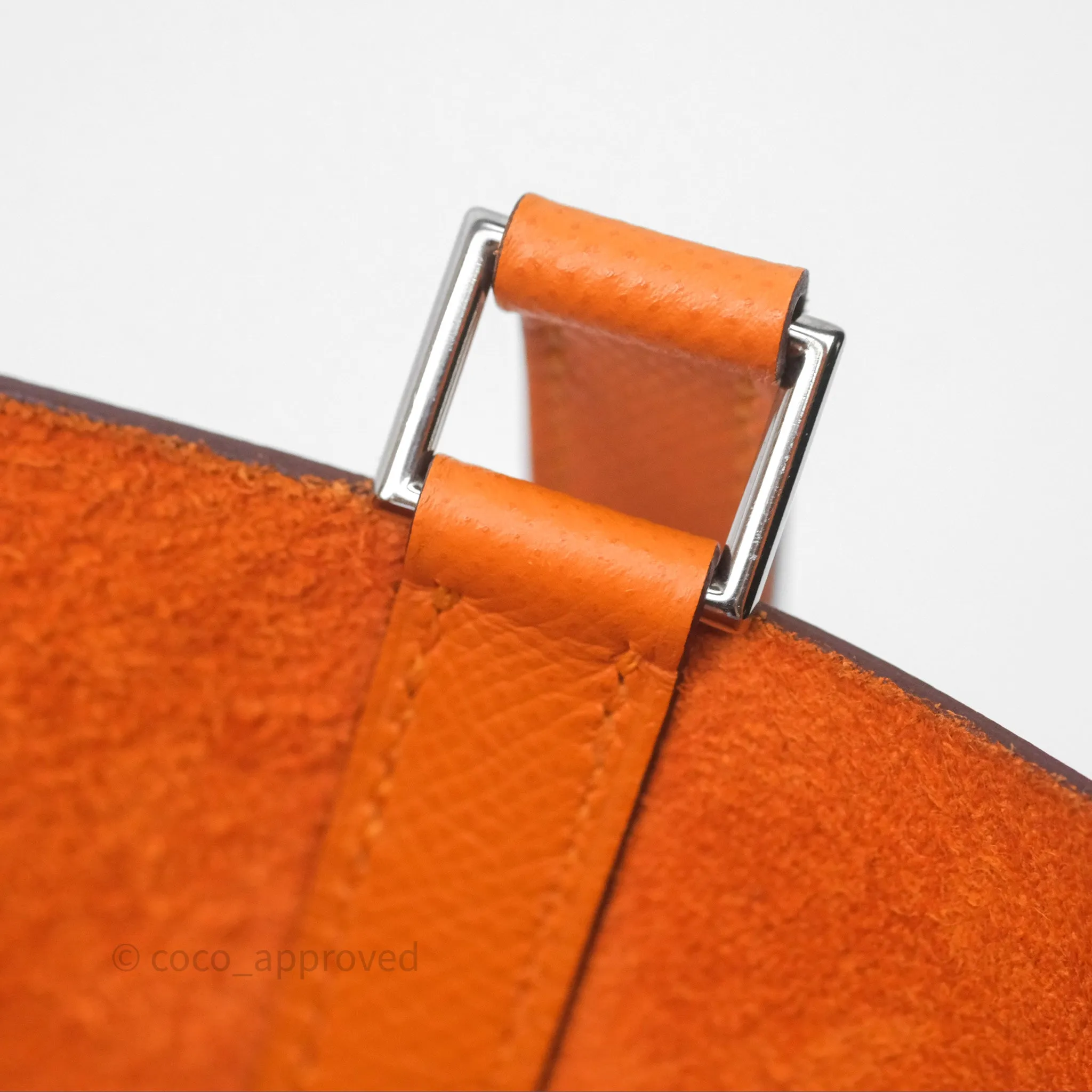 Herms Tressage De Cuir Picotin Lock 22 Abricot I9/ Rose Azale 8W/ Gold 37 Epsom Palladium Hardware