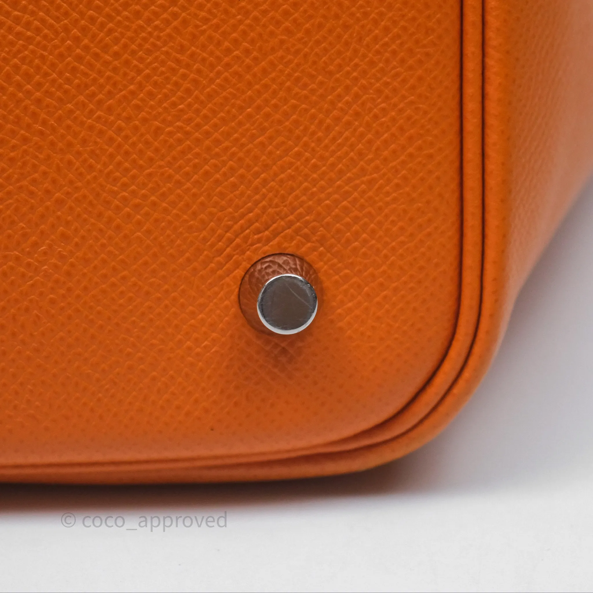 Herms Tressage De Cuir Picotin Lock 22 Abricot I9/ Rose Azale 8W/ Gold 37 Epsom Palladium Hardware