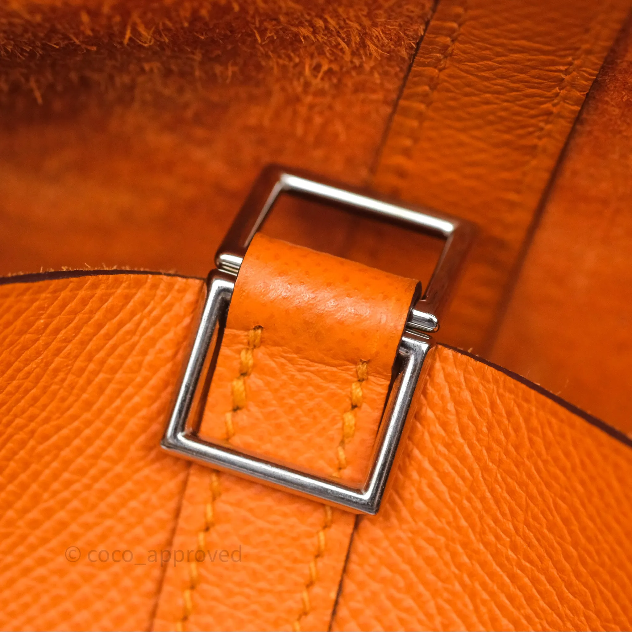 Herms Tressage De Cuir Picotin Lock 22 Abricot I9/ Rose Azale 8W/ Gold 37 Epsom Palladium Hardware