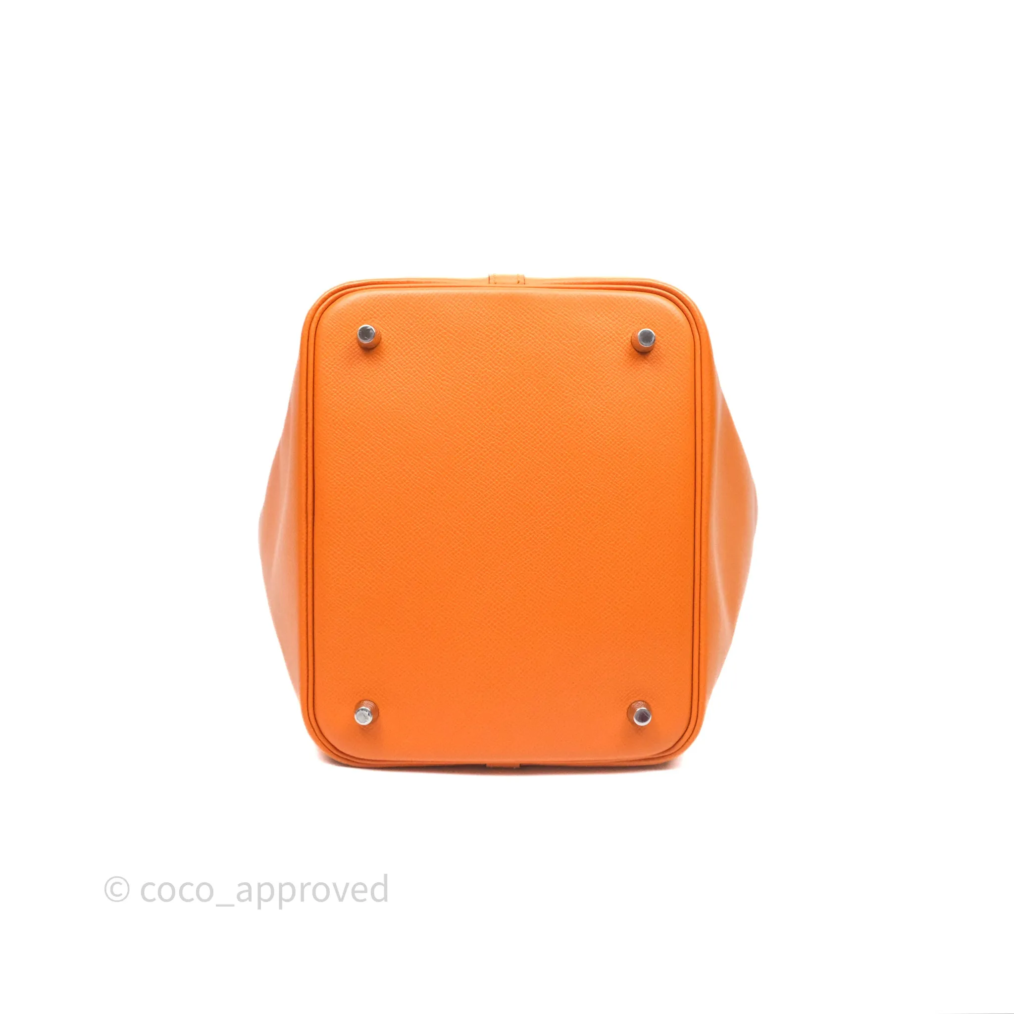 Herms Tressage De Cuir Picotin Lock 22 Abricot I9/ Rose Azale 8W/ Gold 37 Epsom Palladium Hardware