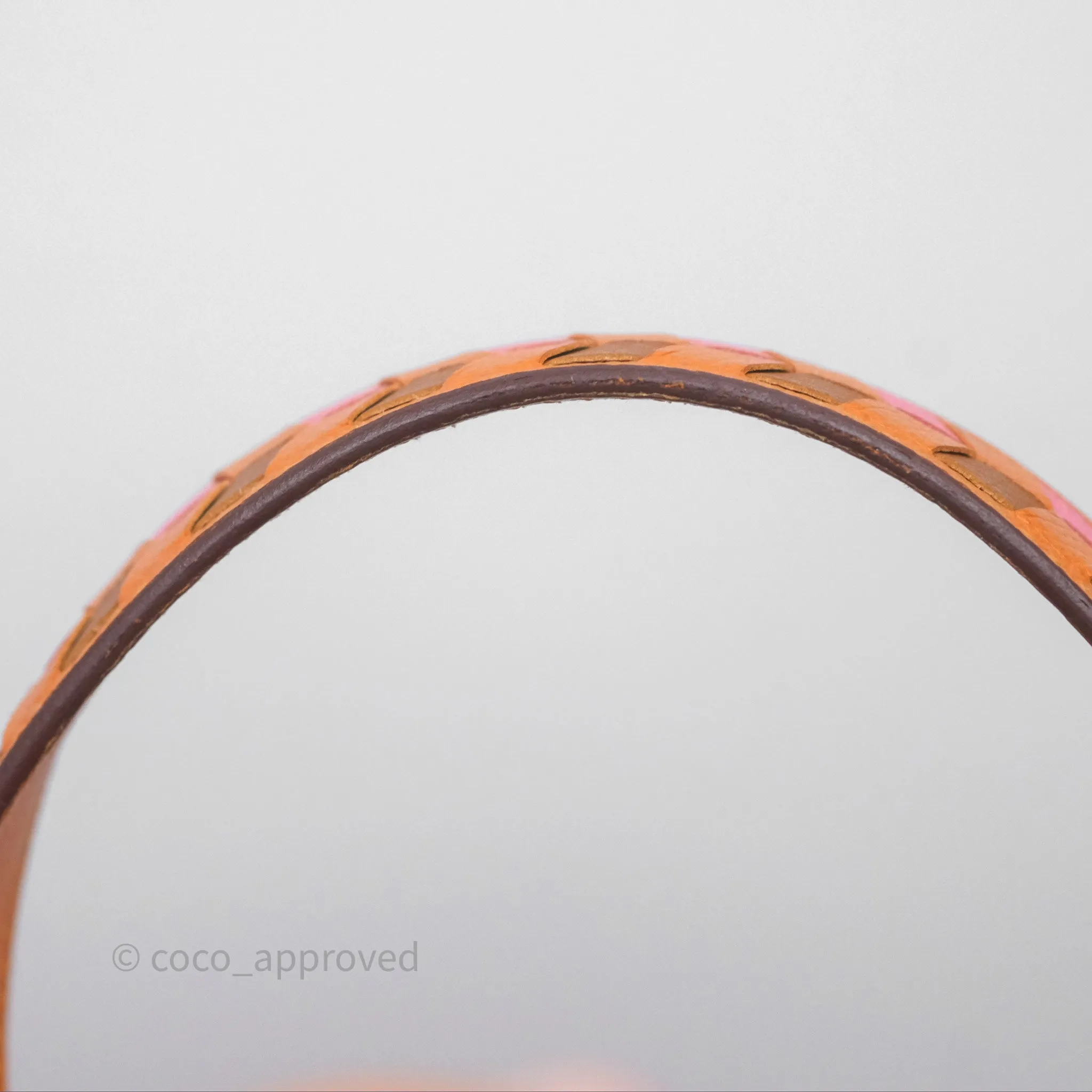 Herms Tressage De Cuir Picotin Lock 22 Abricot I9/ Rose Azale 8W/ Gold 37 Epsom Palladium Hardware