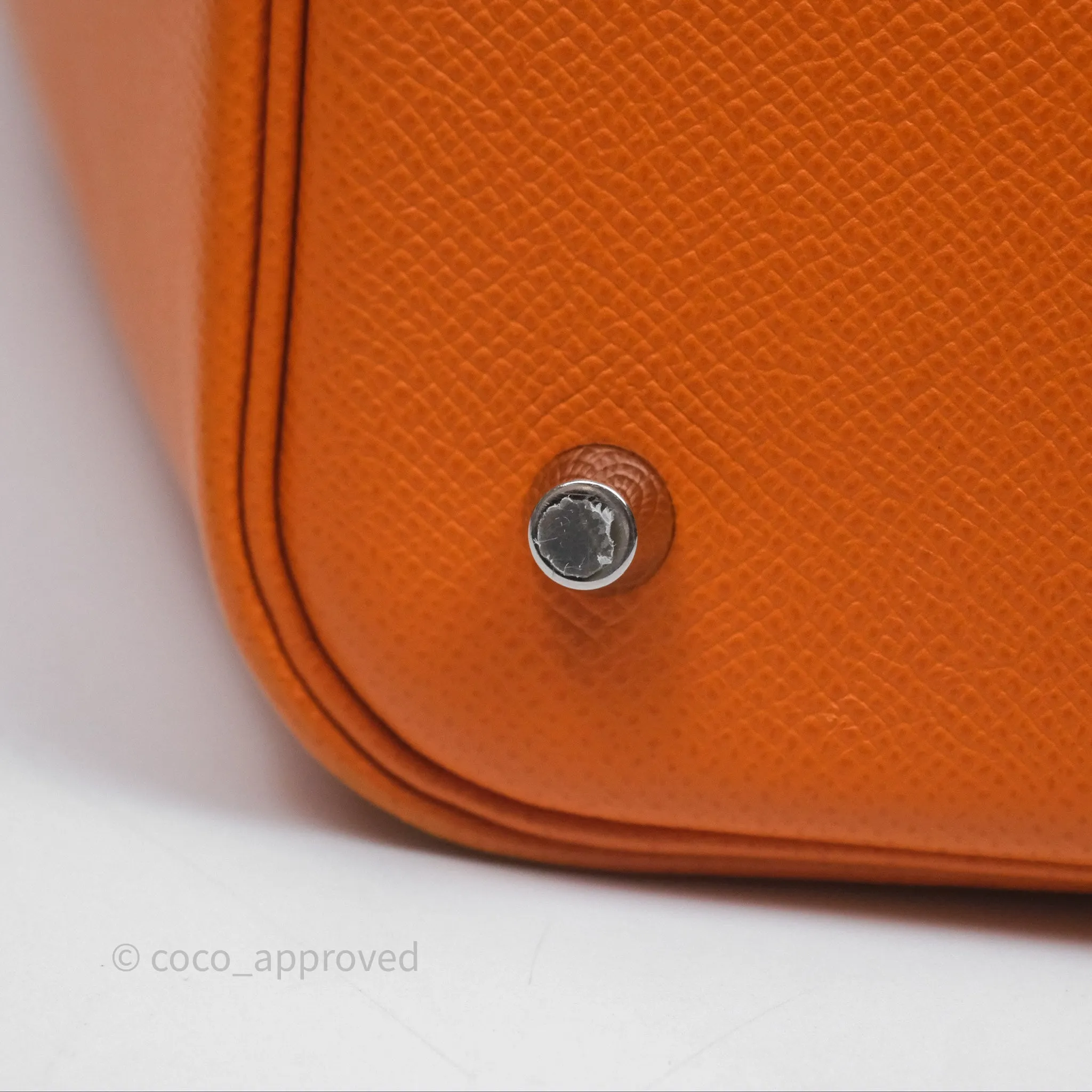 Herms Tressage De Cuir Picotin Lock 22 Abricot I9/ Rose Azale 8W/ Gold 37 Epsom Palladium Hardware