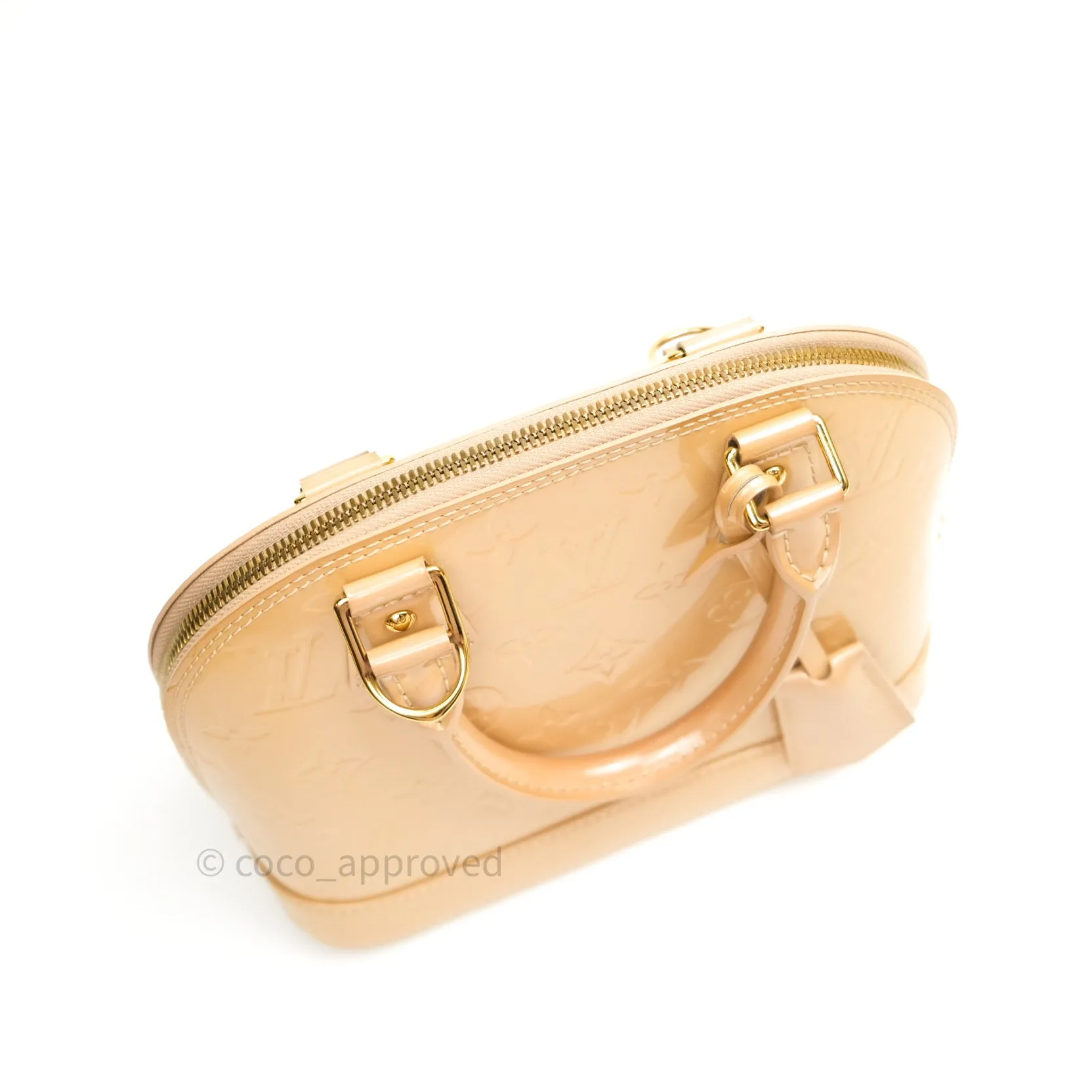 Louis Vuitton Alma BB Beige Monogram Vernis Leather