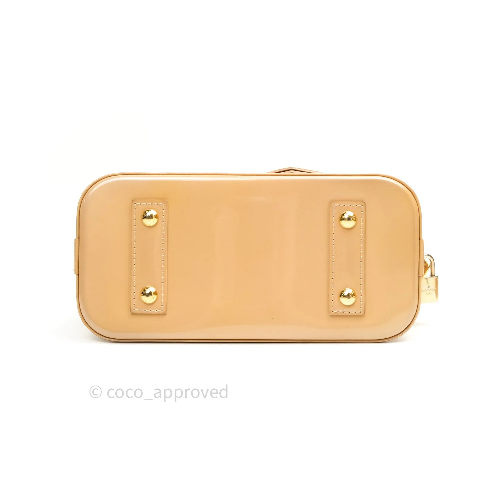 Louis Vuitton Alma BB Beige Monogram Vernis Leather