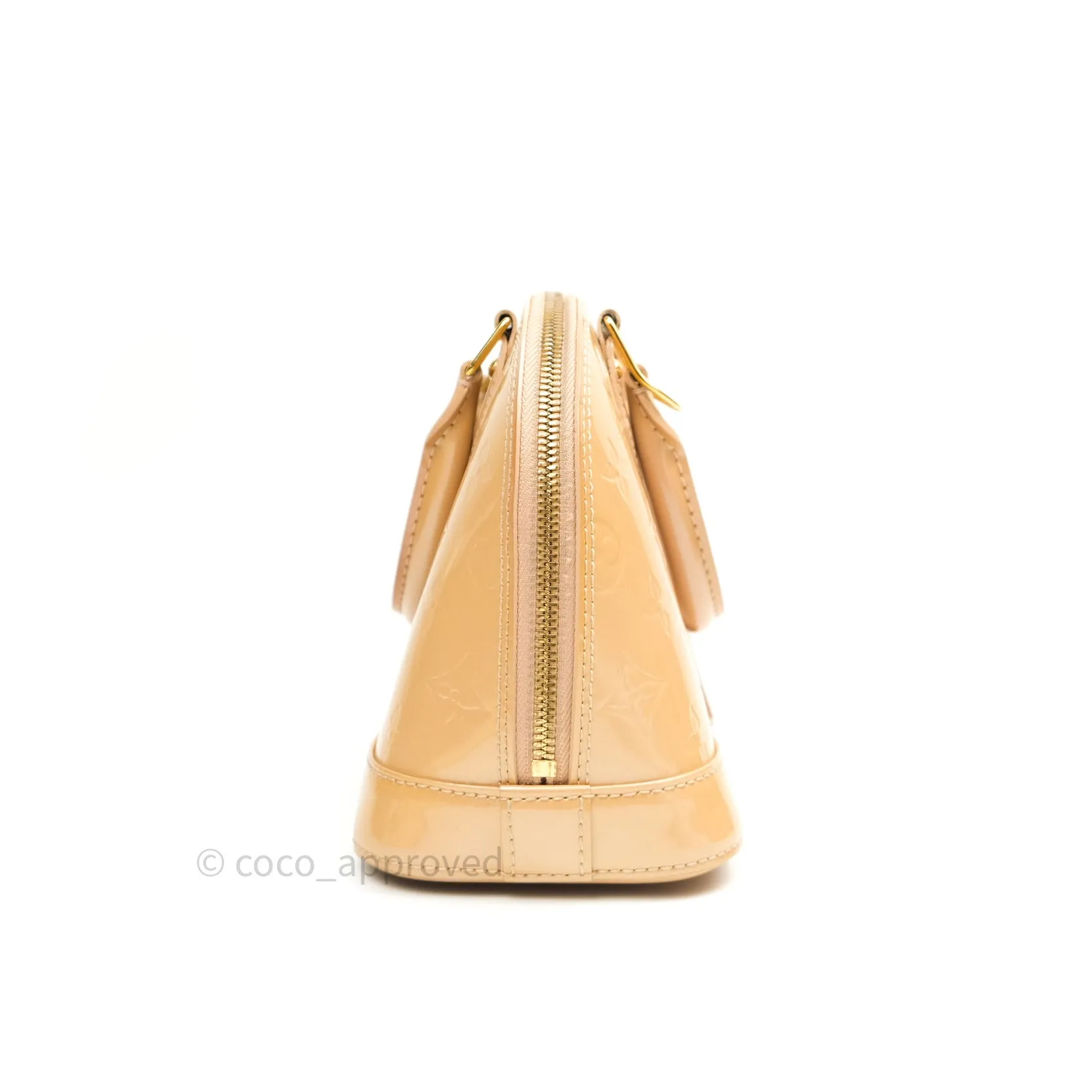Louis Vuitton Alma BB Beige Monogram Vernis Leather