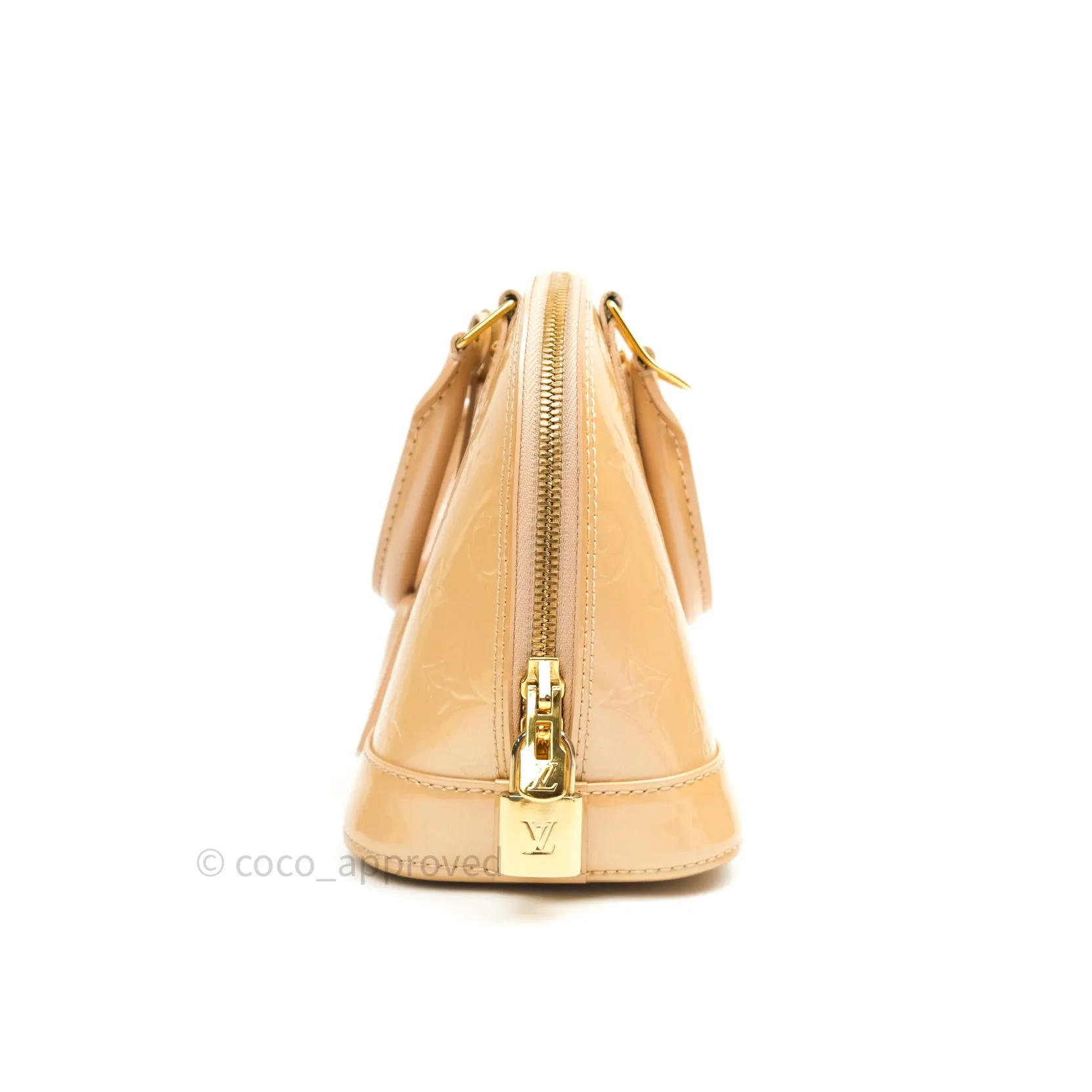 Louis Vuitton Alma BB Beige Monogram Vernis Leather
