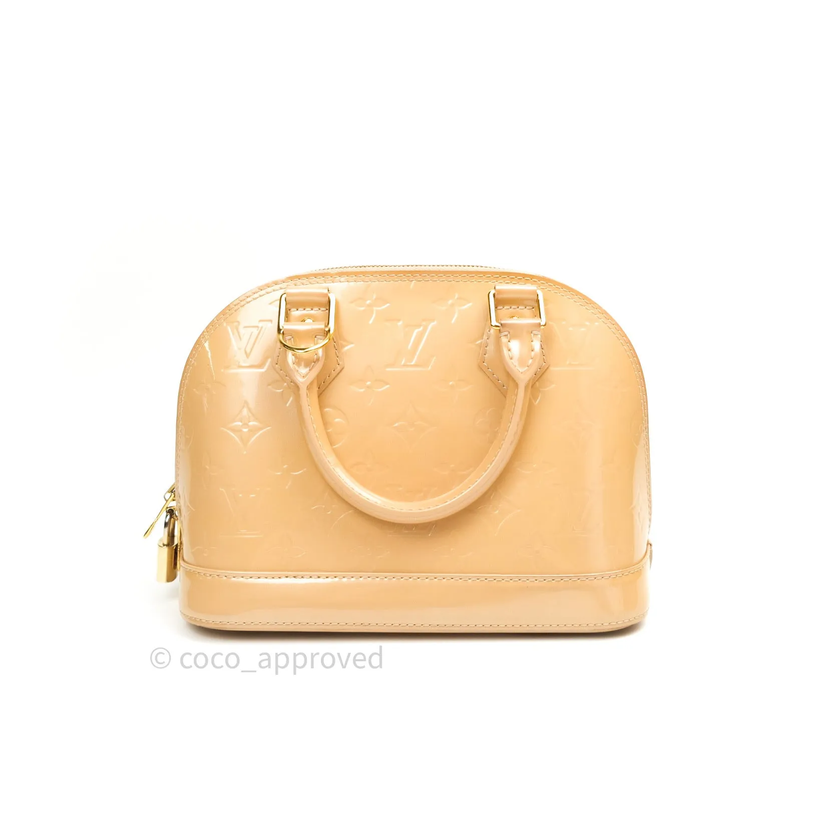 Louis Vuitton Alma BB Beige Monogram Vernis Leather