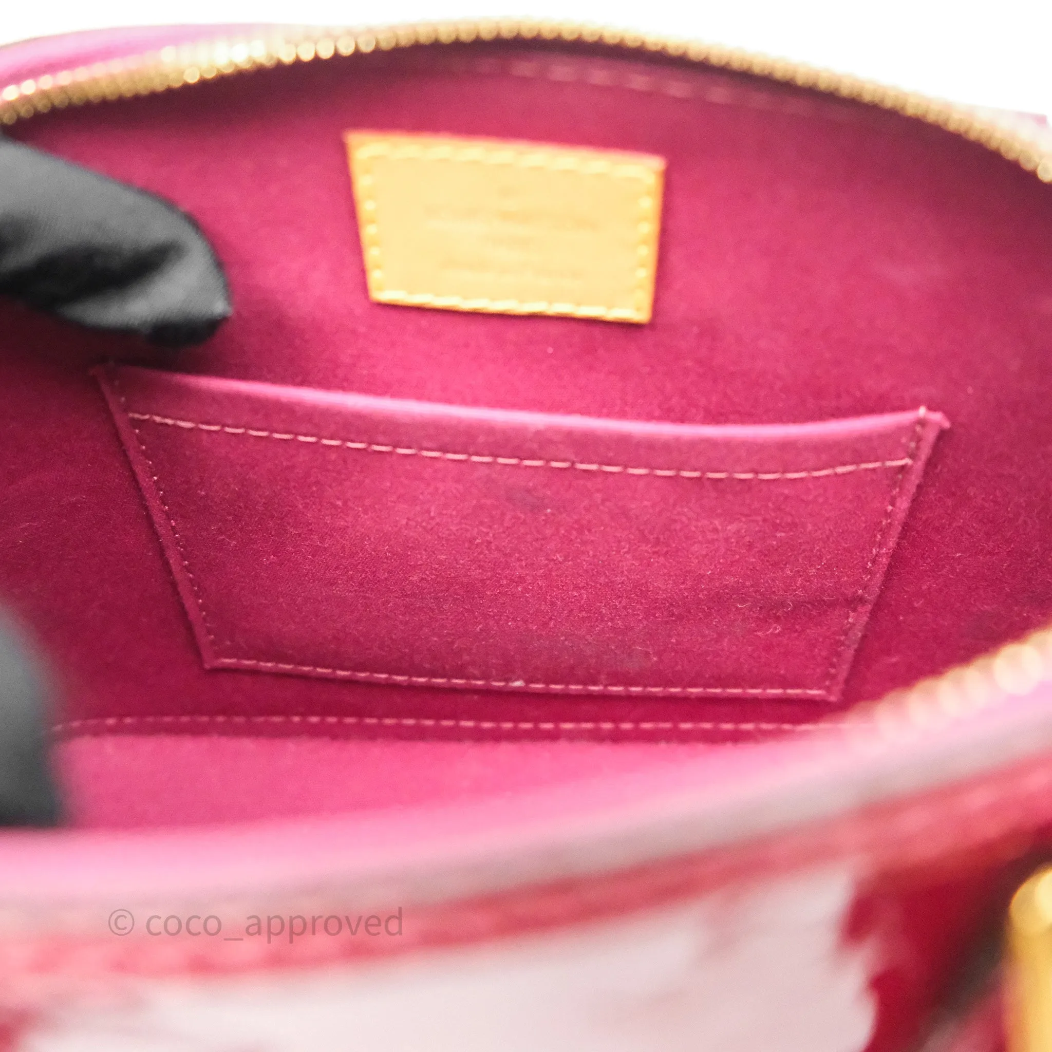 Louis Vuitton Alma BB Burgundy Patent Gold Hardware
