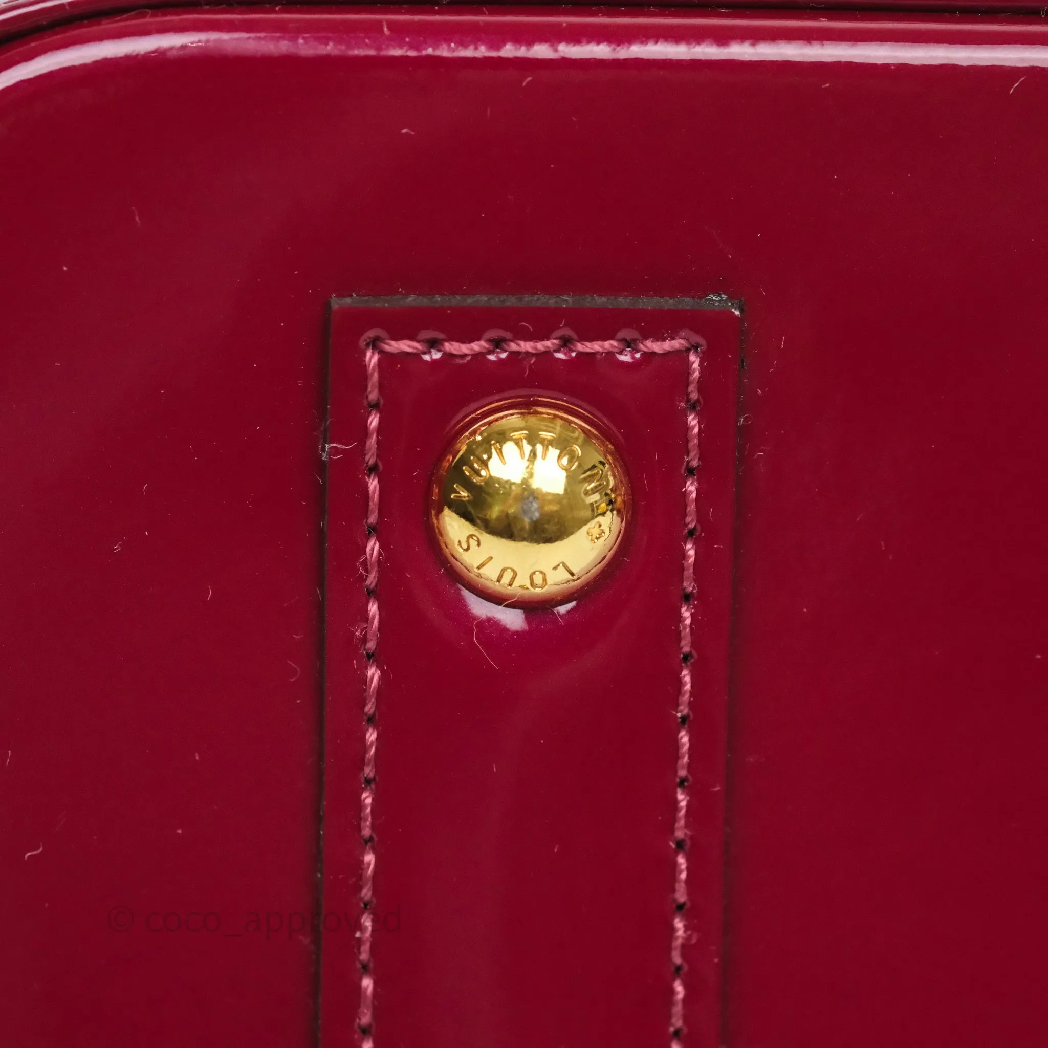 Louis Vuitton Alma BB Burgundy Patent Gold Hardware