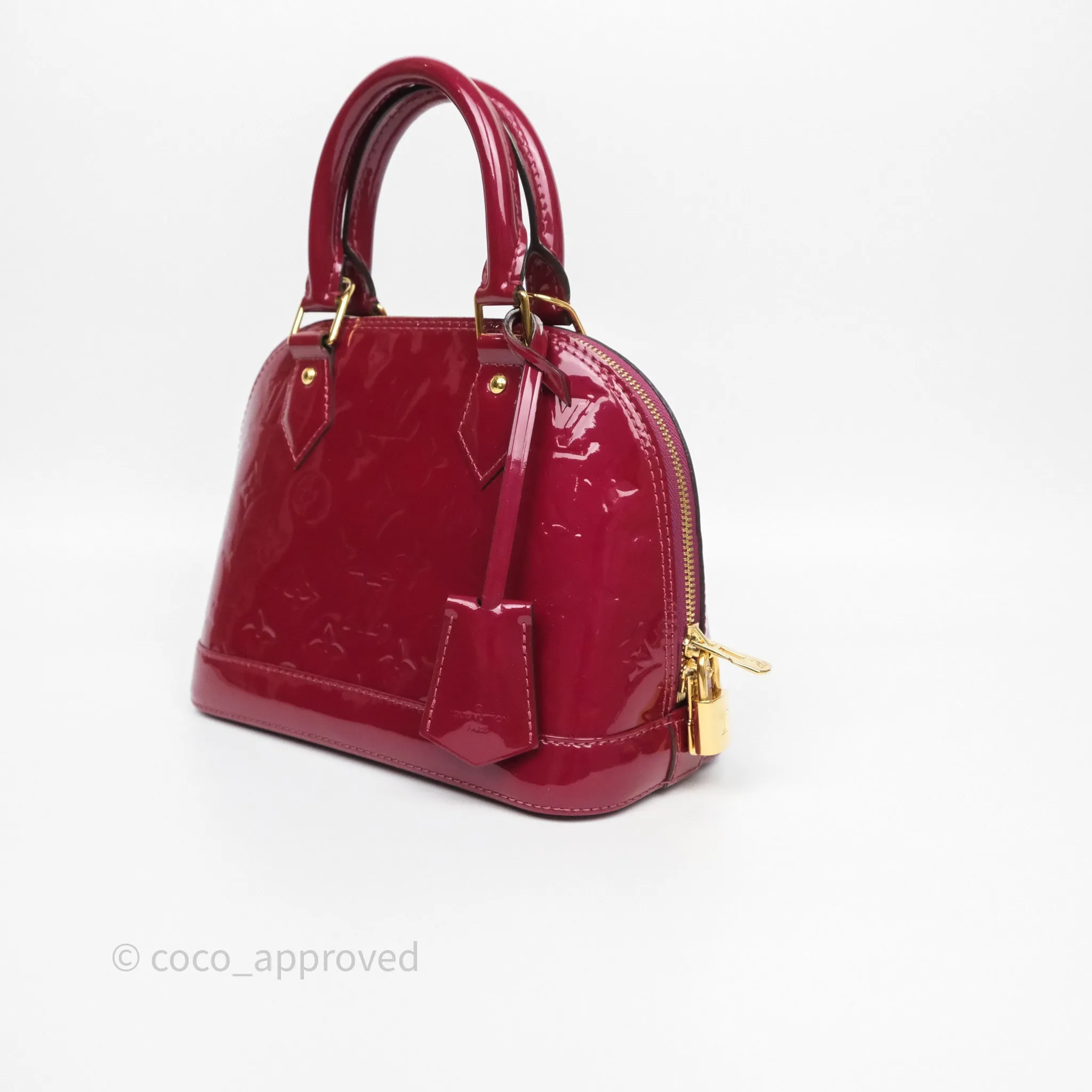 Louis Vuitton Alma BB Burgundy Patent Gold Hardware
