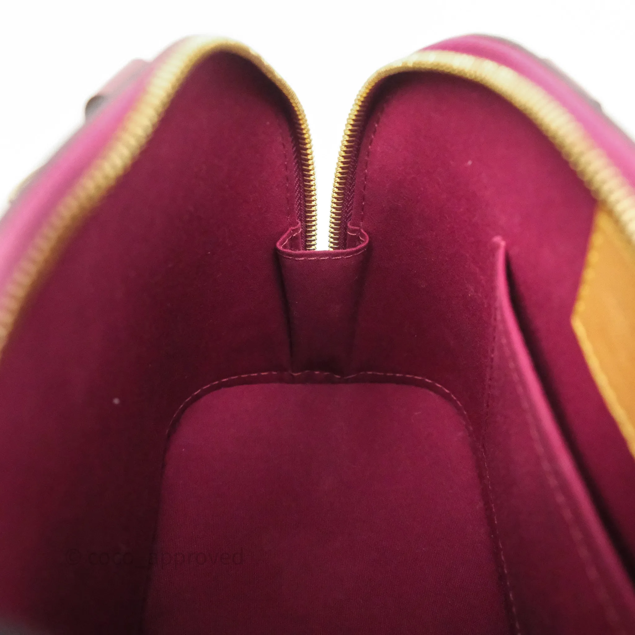 Louis Vuitton Alma BB Burgundy Patent Gold Hardware