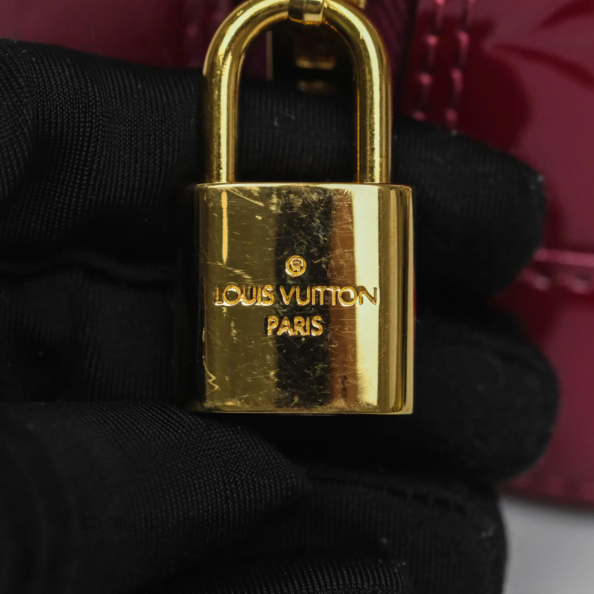 Louis Vuitton Alma BB Burgundy Patent Gold Hardware