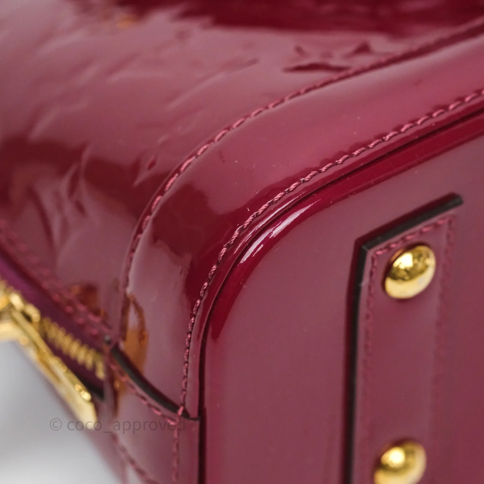 Louis Vuitton Alma BB Burgundy Patent Gold Hardware